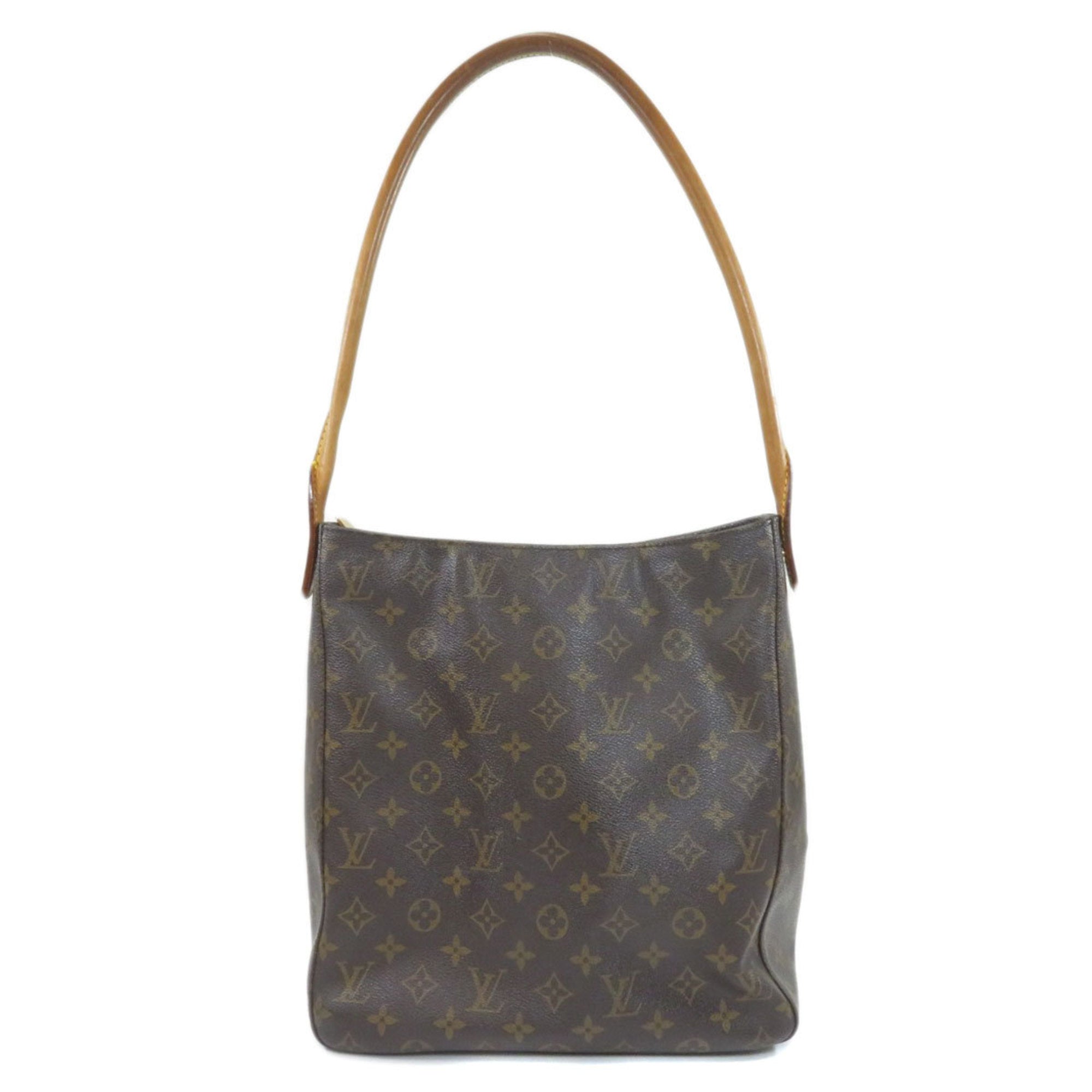 Louis Vuitton Womens Leather Canvas Monogram GM Looping M51145 Shoulder Bag