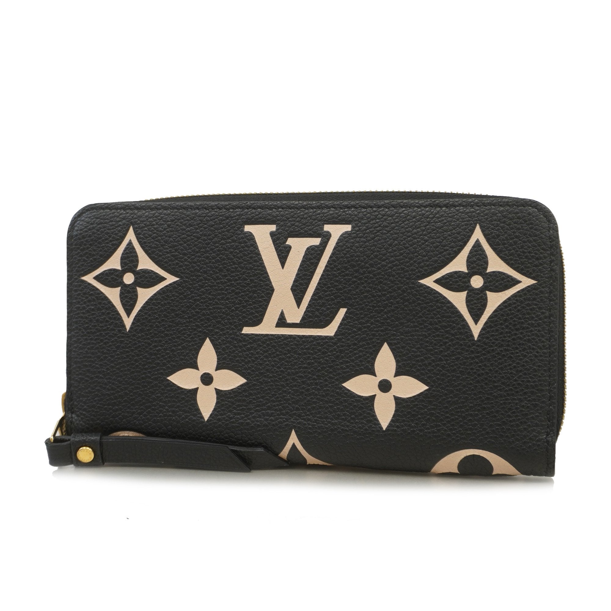 Louis Vuitton Zippy Wallet Black/Beige Monogram Empreinte