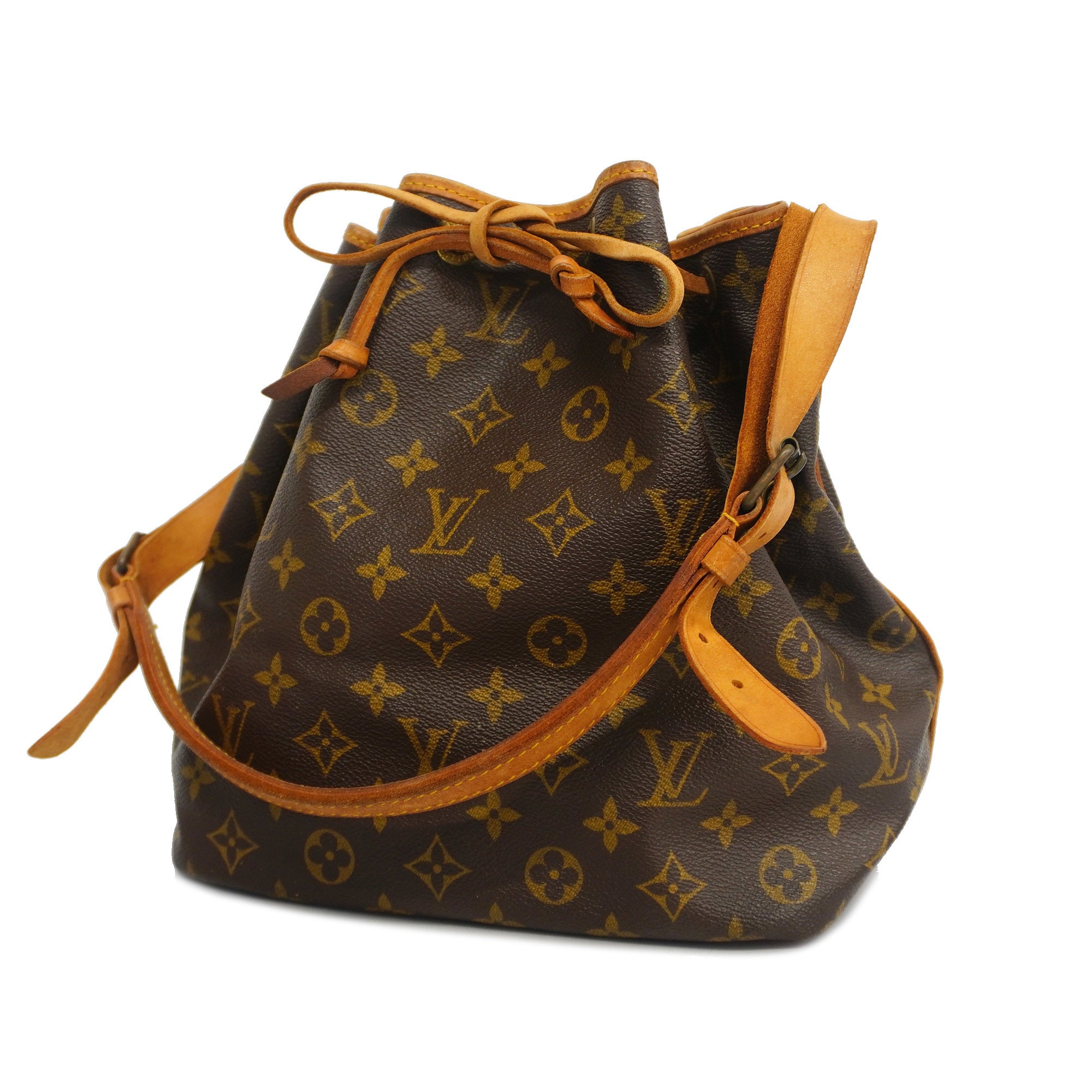 Louis Vuitton Petit Noe Monogram Shoulder Bag Brown M42226