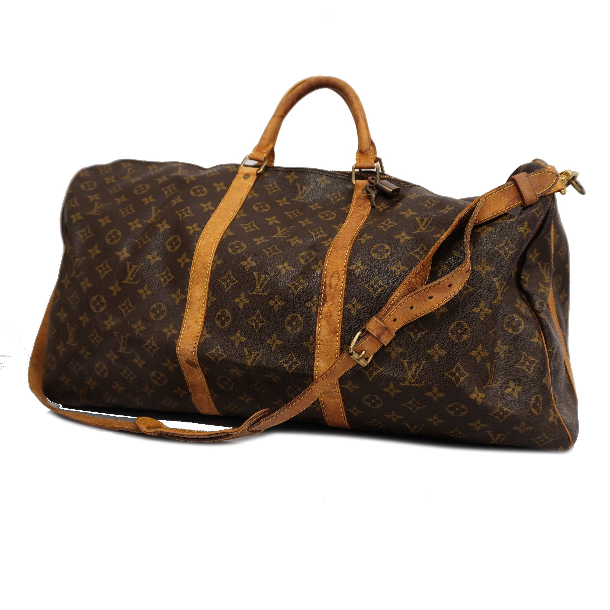 Auth Louis Vuitton Monogram Keepall Bandouliere 60 M41412 Men,Women,Boston  Bag