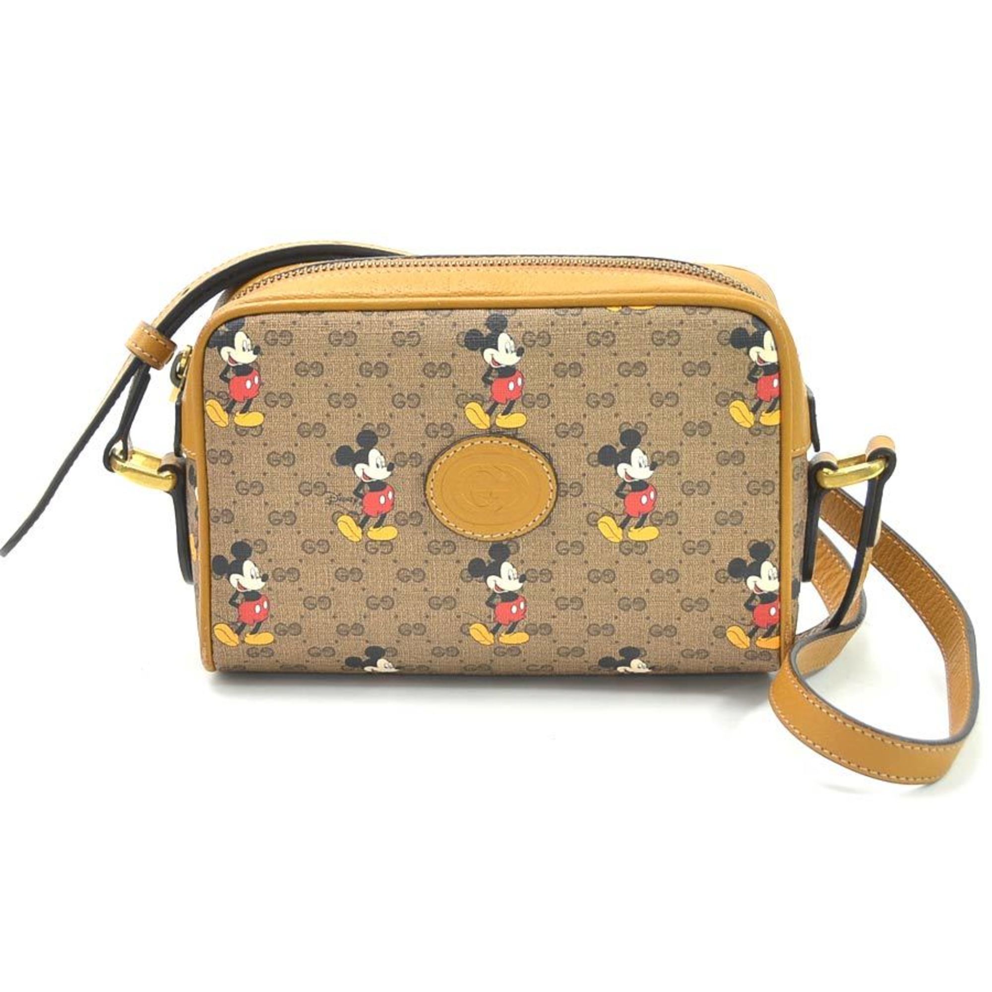 GUCCI GG Disney X Mickey Mouse Backpack Leather Tan Brown Italy