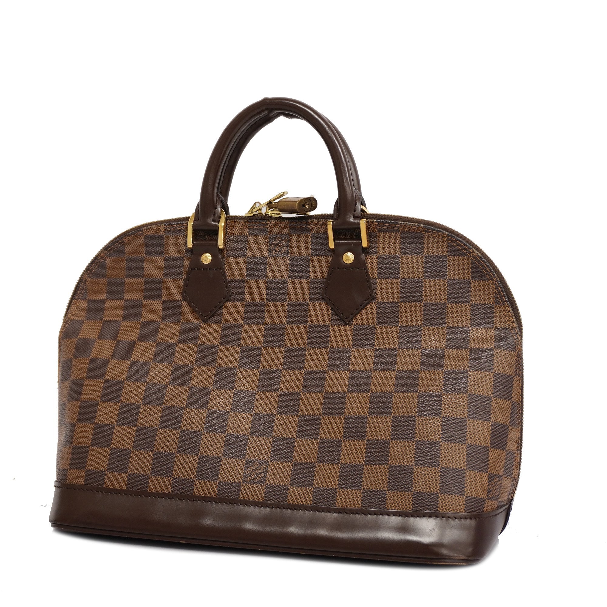 Louis Vuitton Monogram Vernis Alma BB Hand Bag Beige Dunne M90175 LV Auth 40127