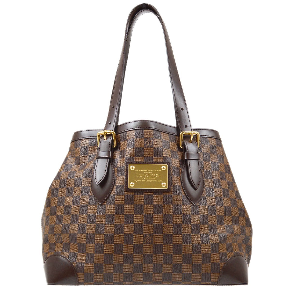 Louis Vuitton Hampstead MM Damier Ebene canvas leather shoulder bag