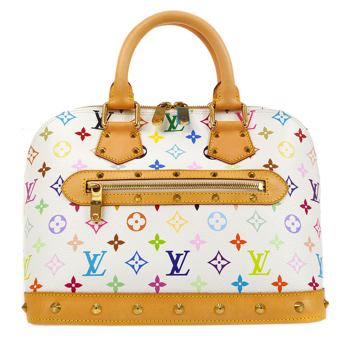 How To Spot Authentic White Multicolor Louis Vuitton Alma Bag and