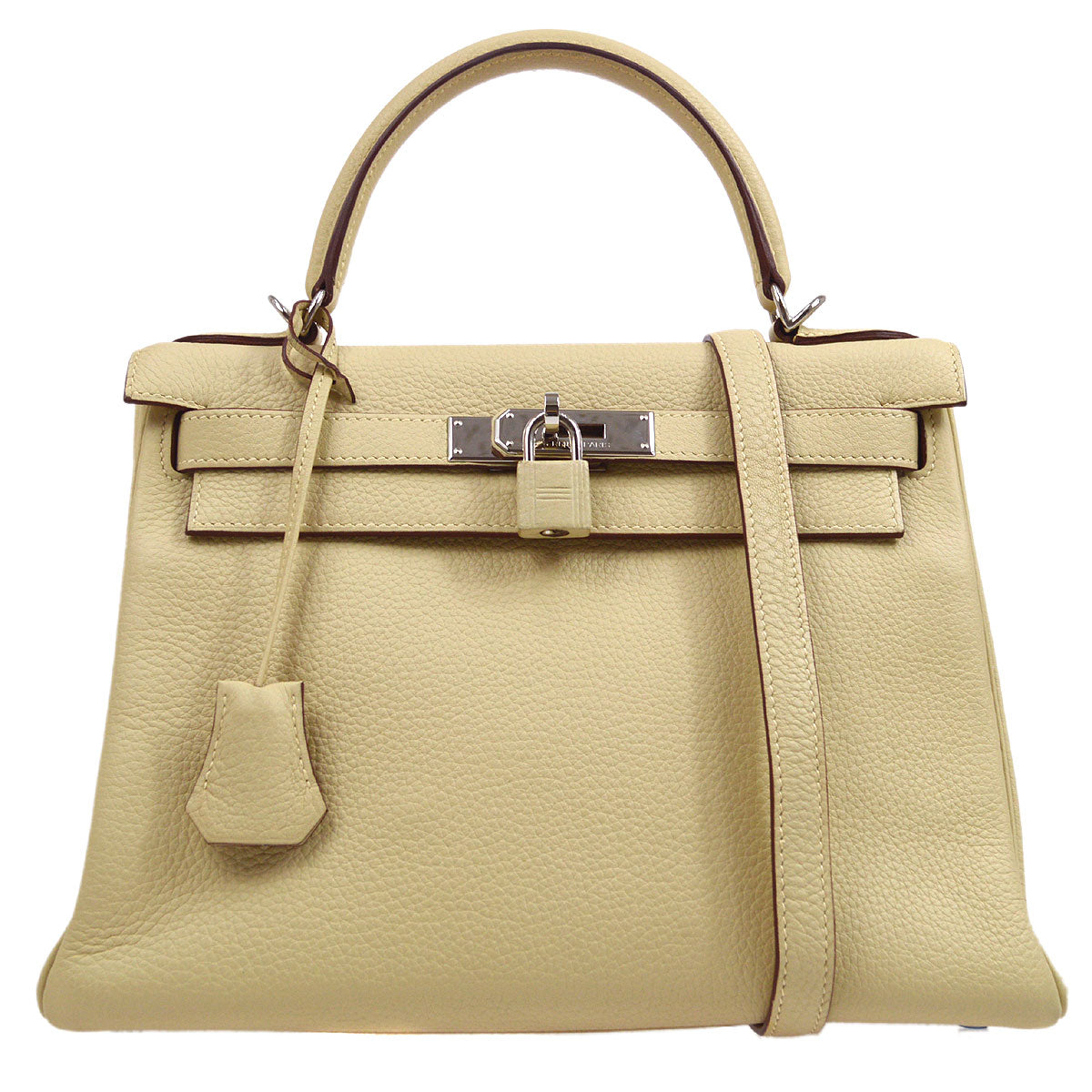 Hermes Kelly bag 28 Retourne Gold Togo leather Silver hardware