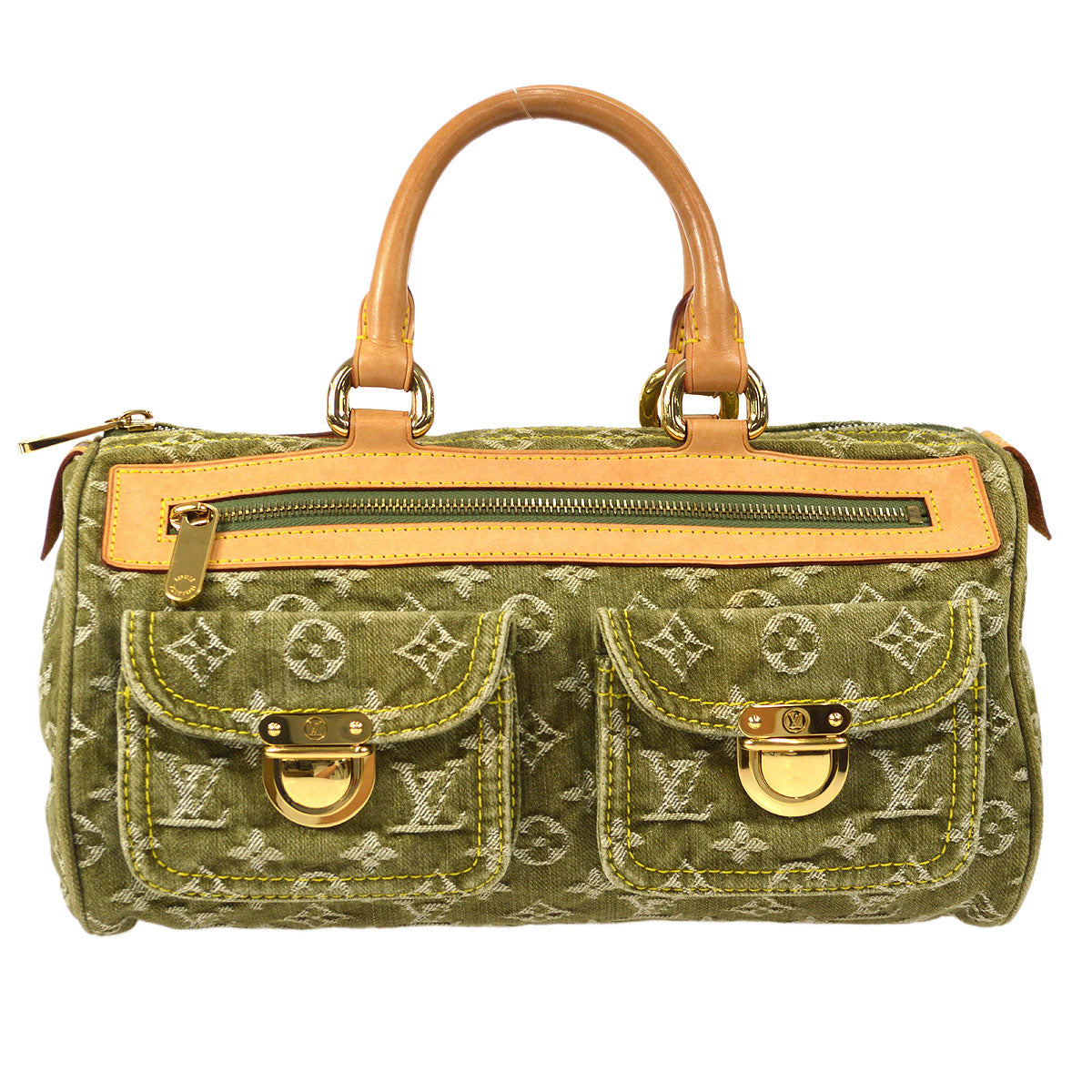 Speedy handbag Louis Vuitton Grey in Denim - Jeans - 35945364