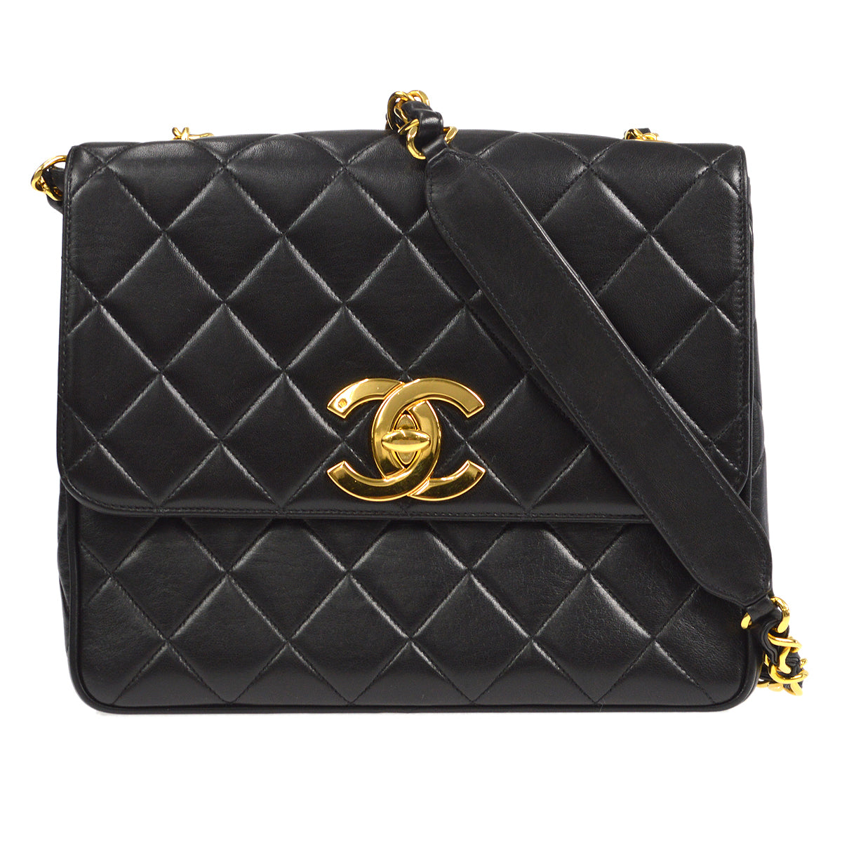 Chanel CC Gold Embroidered Chain Clutch/Shoulder Bag