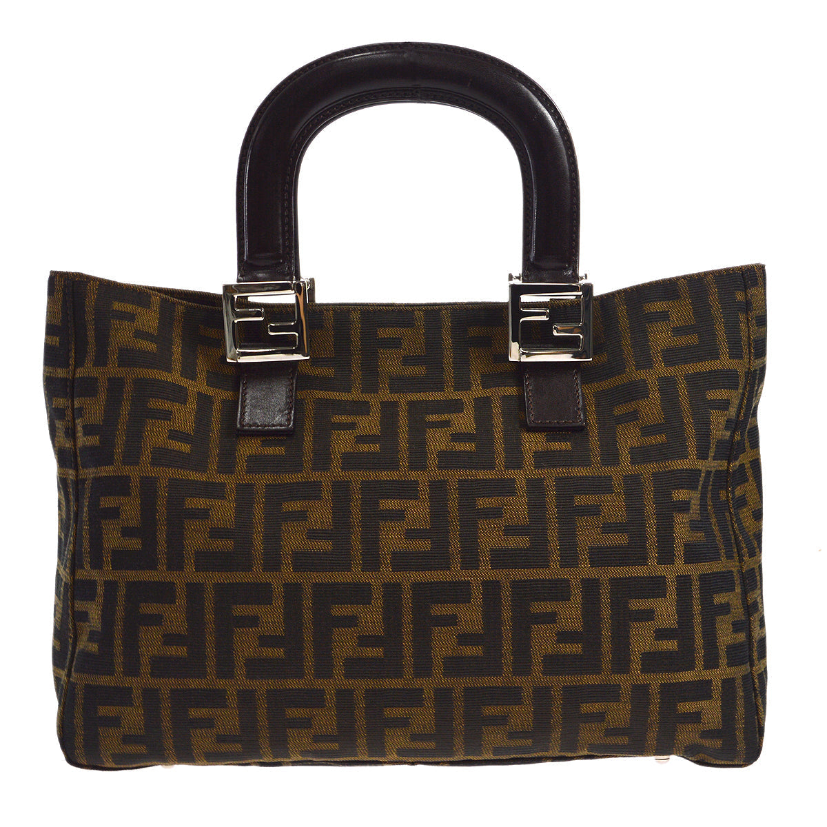 FENDI Zucca Tote Handbag Brown 96495