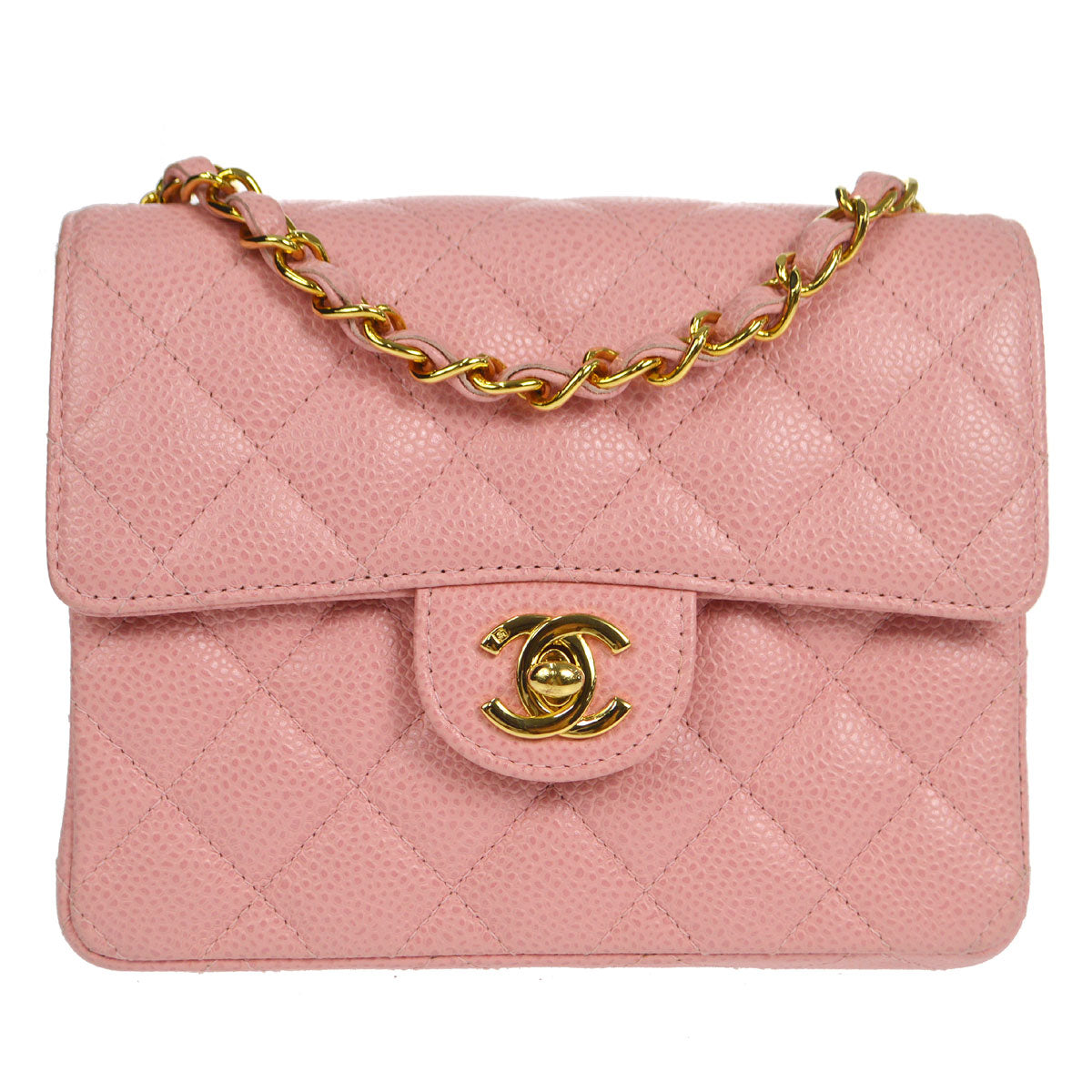 CHANEL 2003-2004 Handbag Pink Caviar 18109