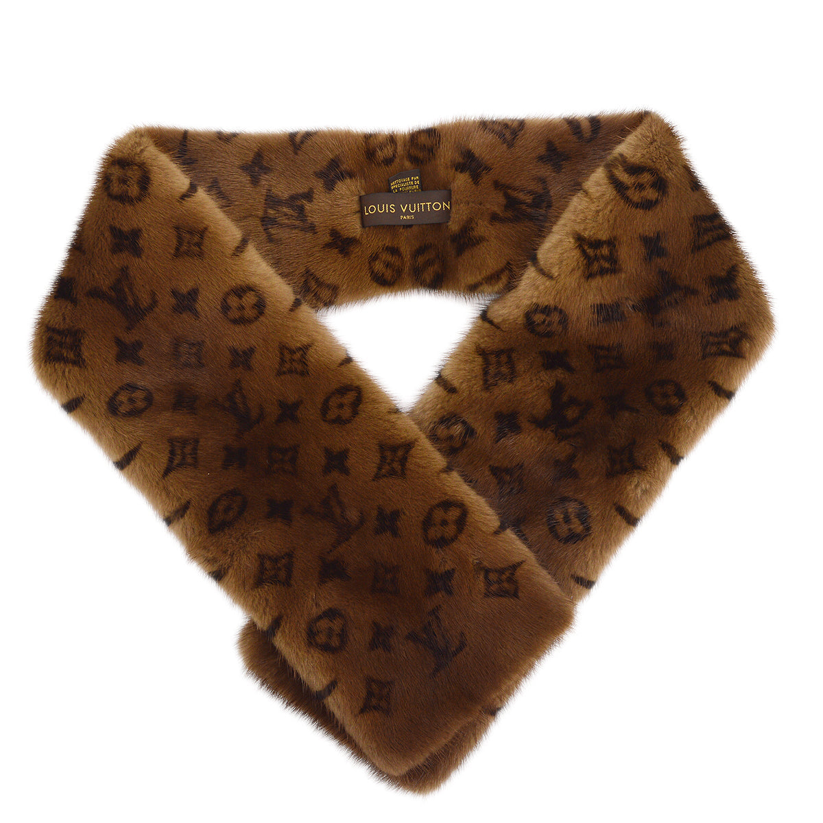 Louis Vuitton Mink Scarf Stole, Preowned in Box
