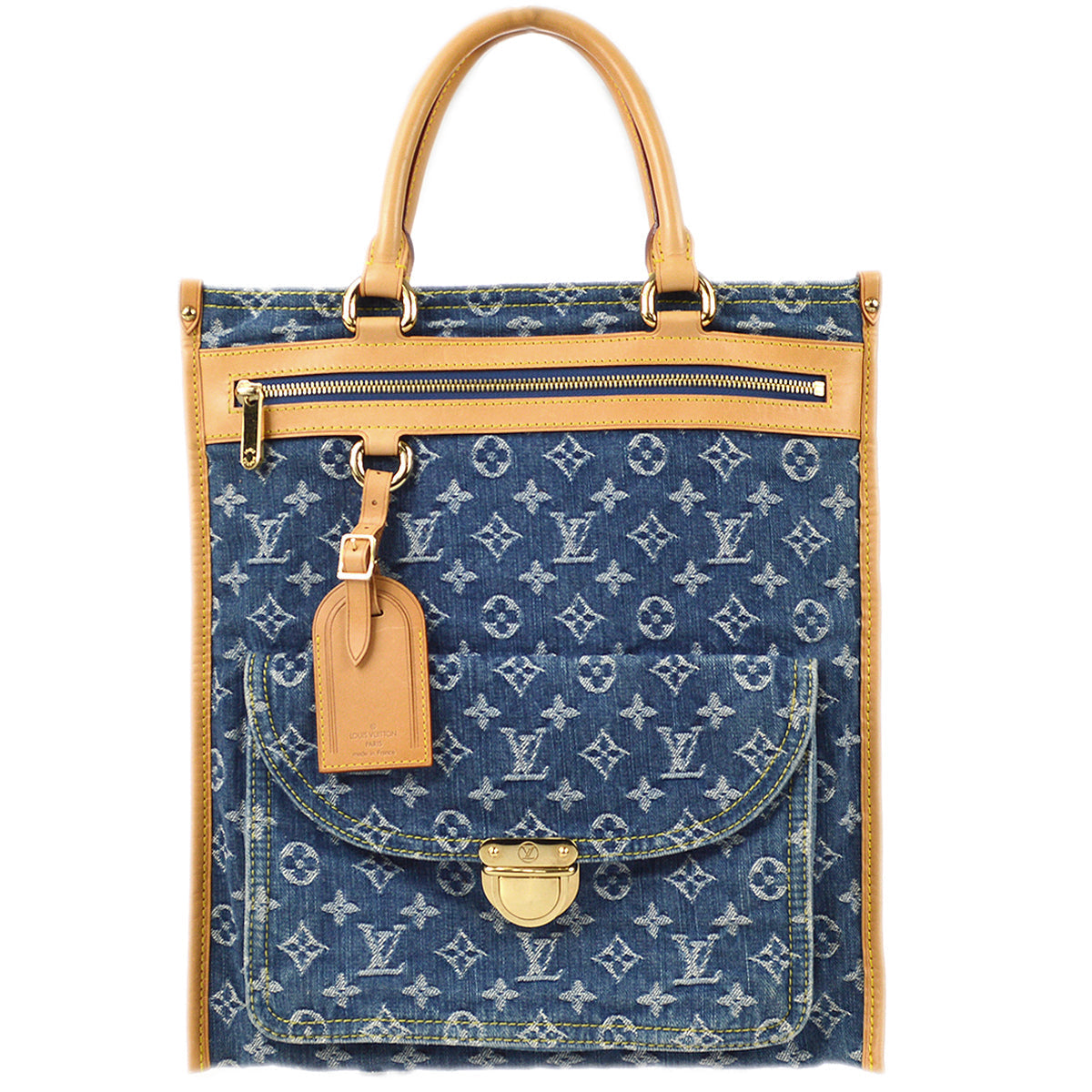 LOUIS VUITTON 2005 FLAT SHOPPER TOTE BAG