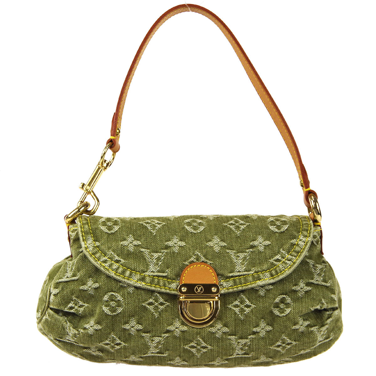 Louis Vuitton Green Monogram Denim Mini Pleaty