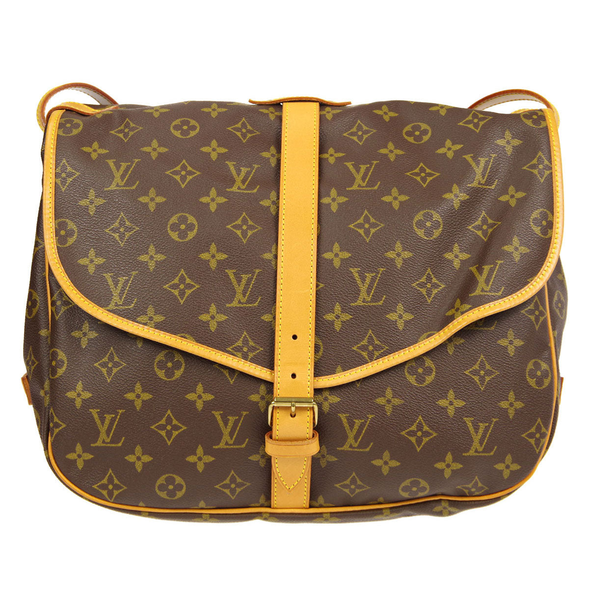 Brown Louis Vuitton Monogram Saumur 35 Crossbody Bag