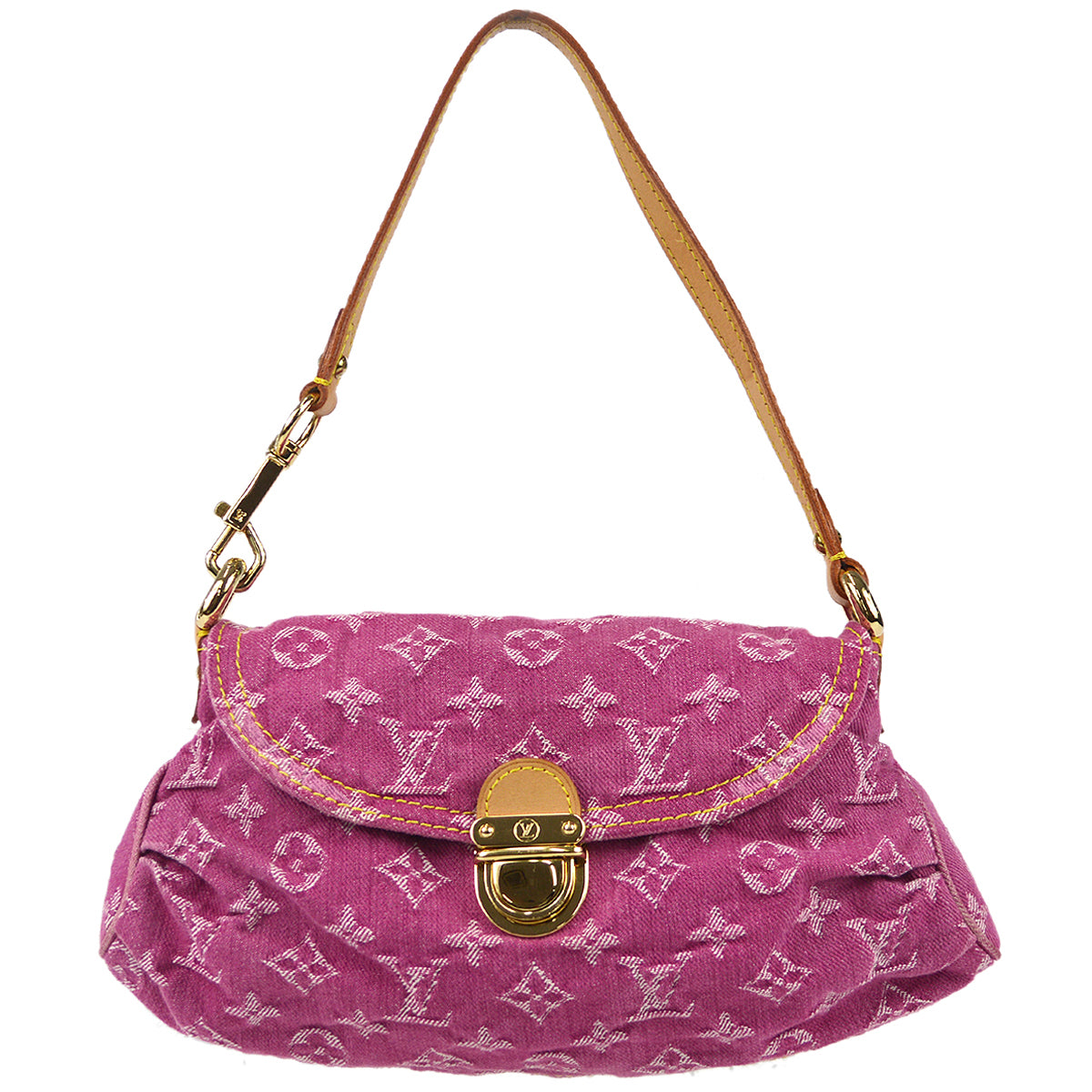 LOUIS VUITTON Mini Pleaty Handbag Pink Monogram Denim M95216 98000