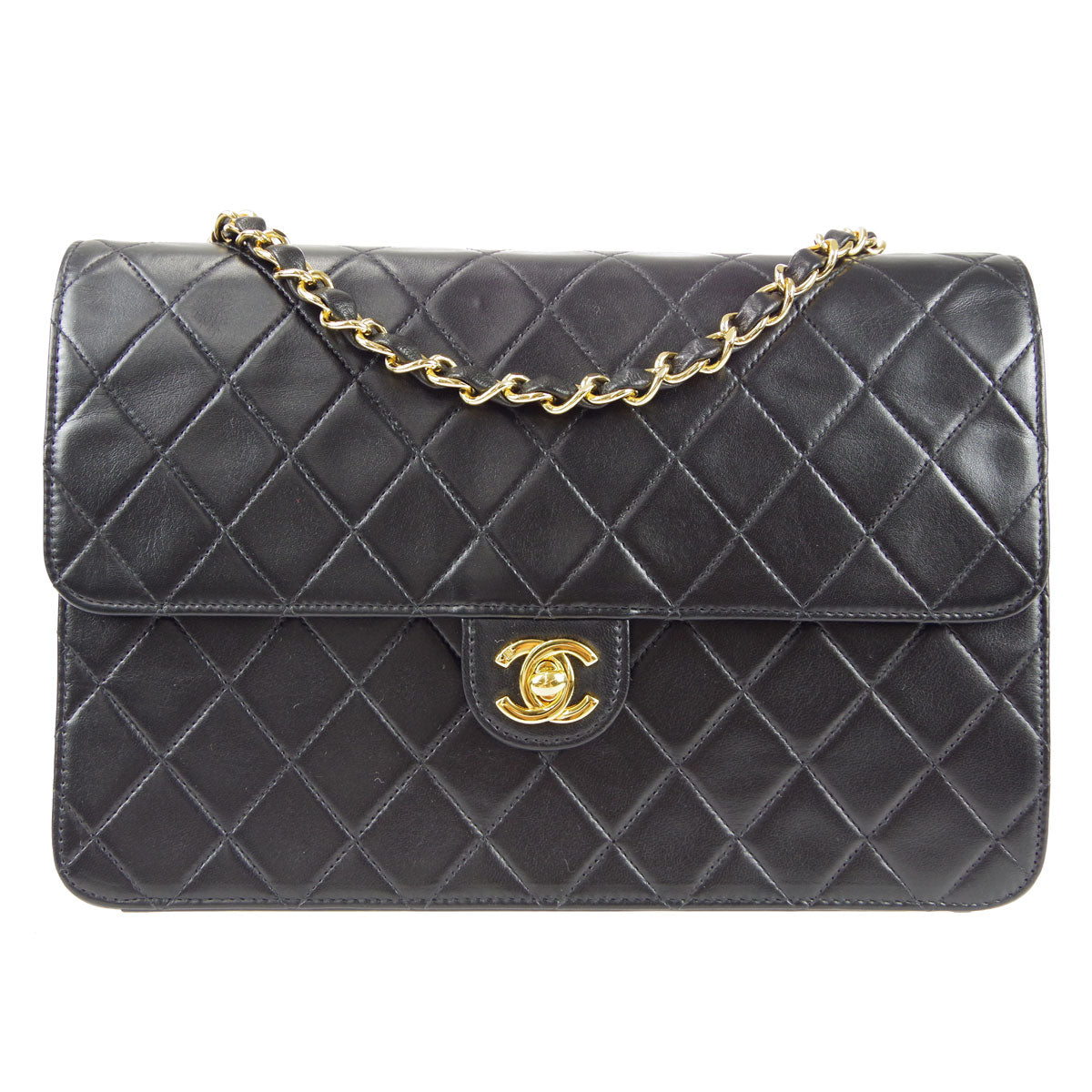 CHANEL Quilted Single Flap Chain Shoulder Bag