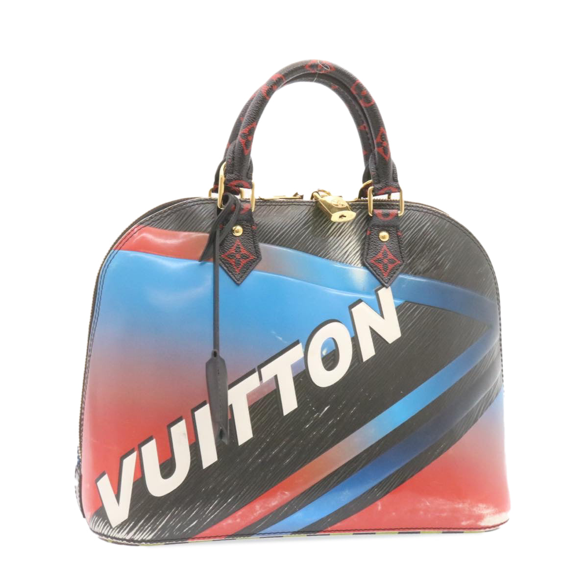 Louis Vuitton Alma Pm Patent Leather Handbag in Black