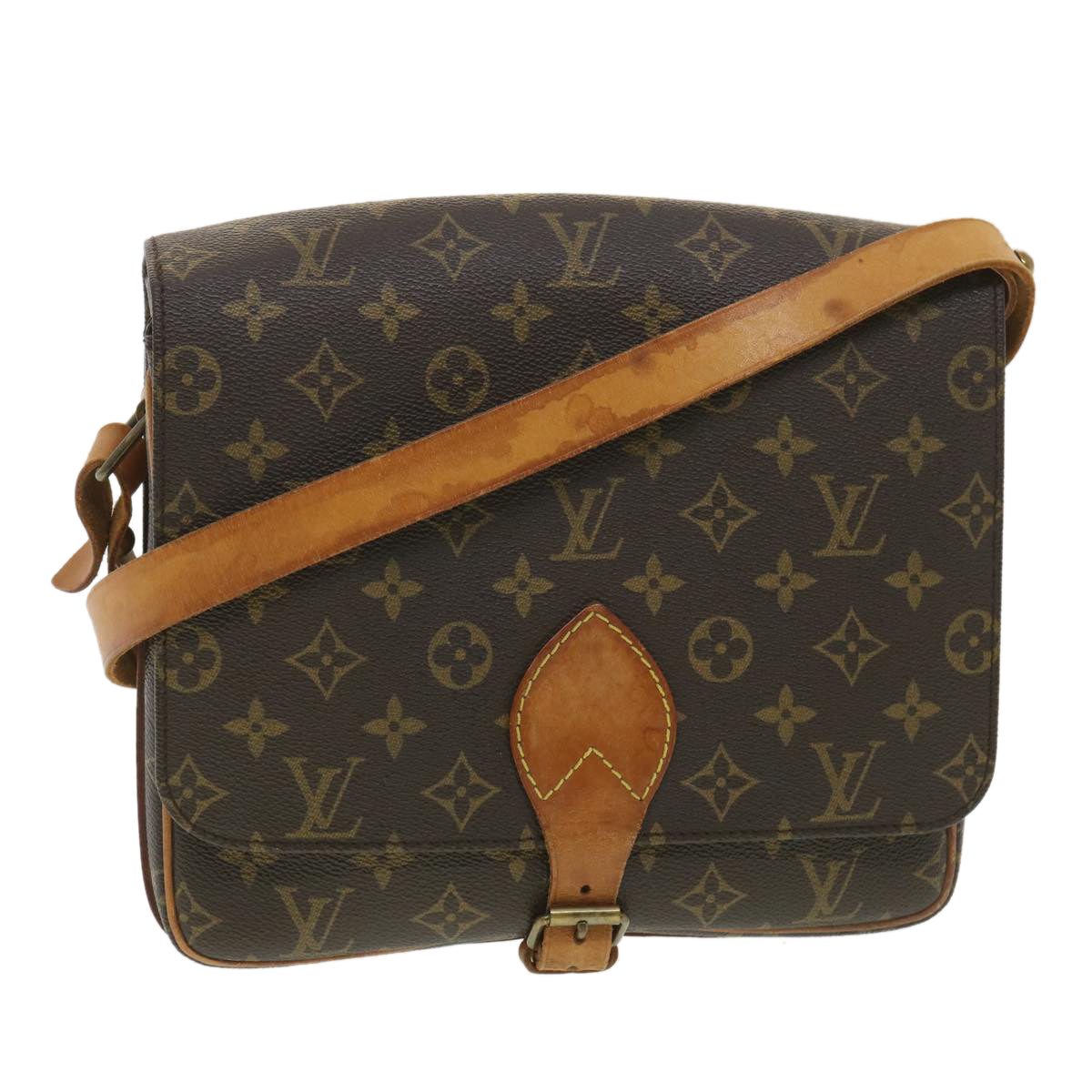 Brown Louis Vuitton Monogram Cartouchiere GM Crossbody Bag