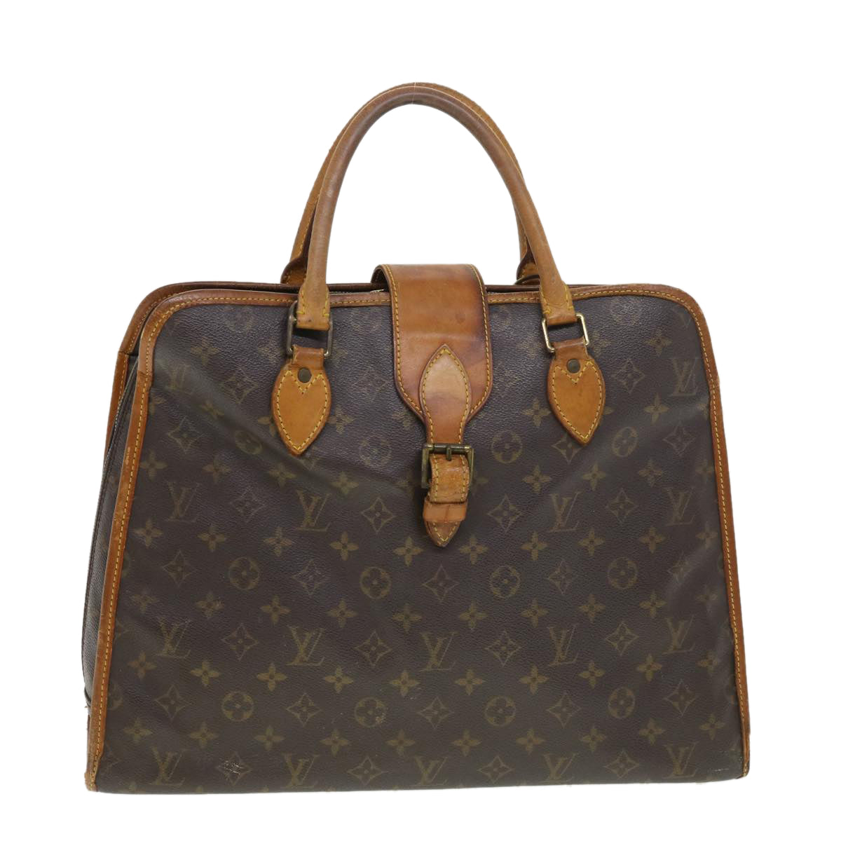 Louis Vuitton White Leather, Fabric and Monogram Canvas Rivoli