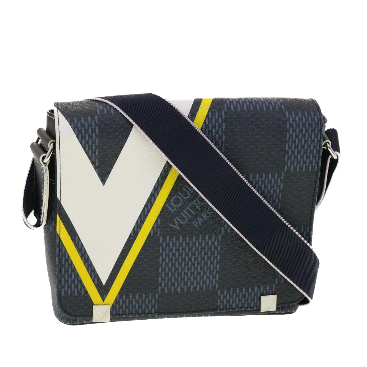 Louis Vuitton lv district messenger cross body bag with patches