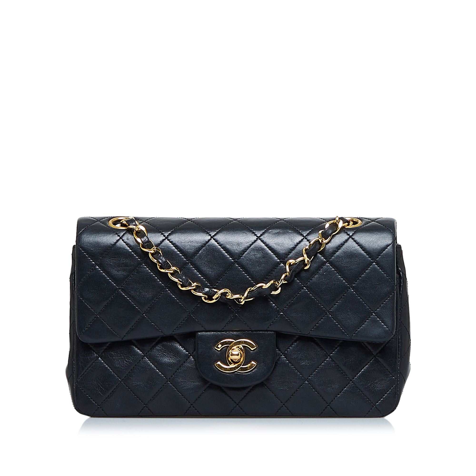 CHANEL Classic Flap Small Leather Shoulder Bag Black