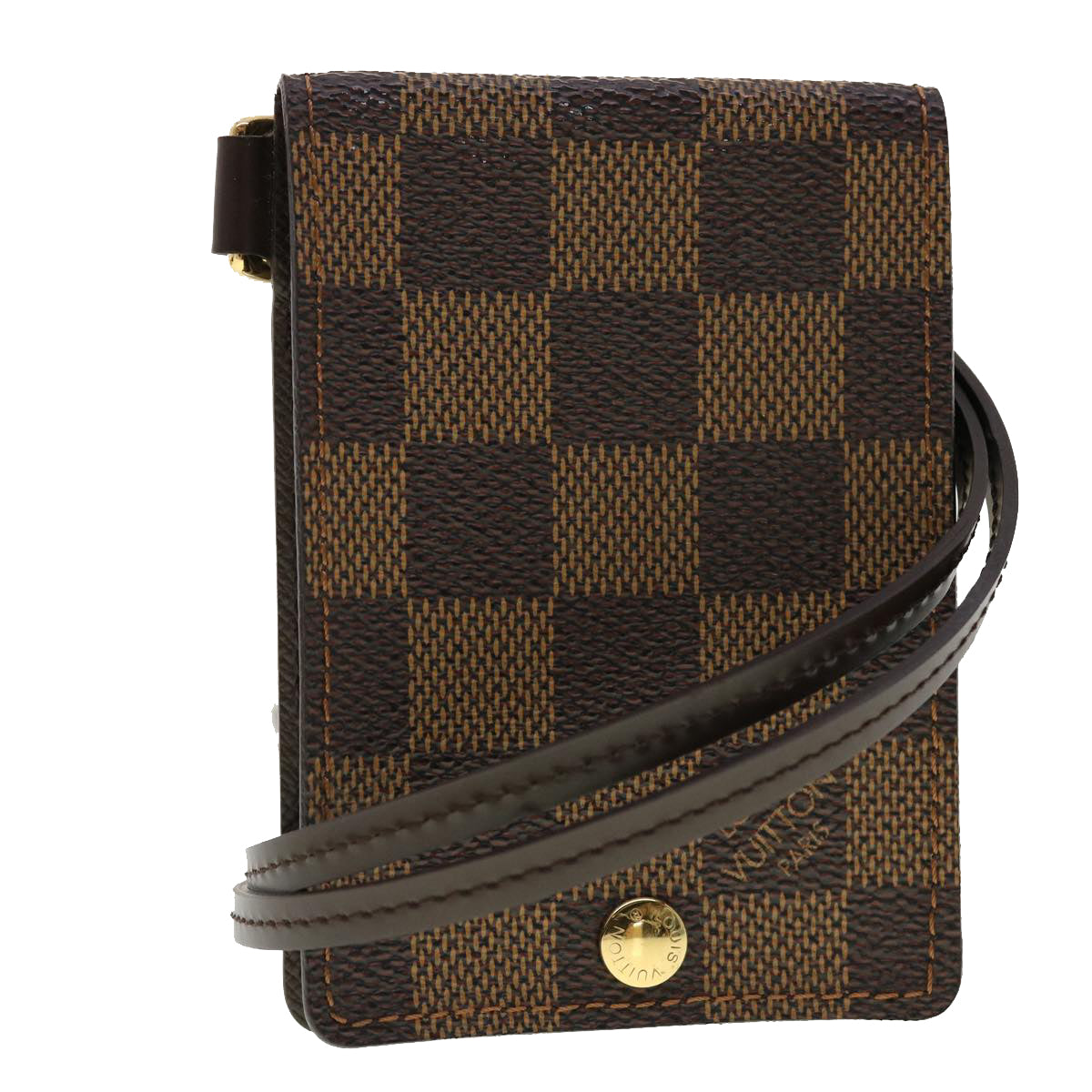 LOUIS VUITTON Damier Ebene Porte Cartes ID Bandouliere Card Case N60016 LV  40403