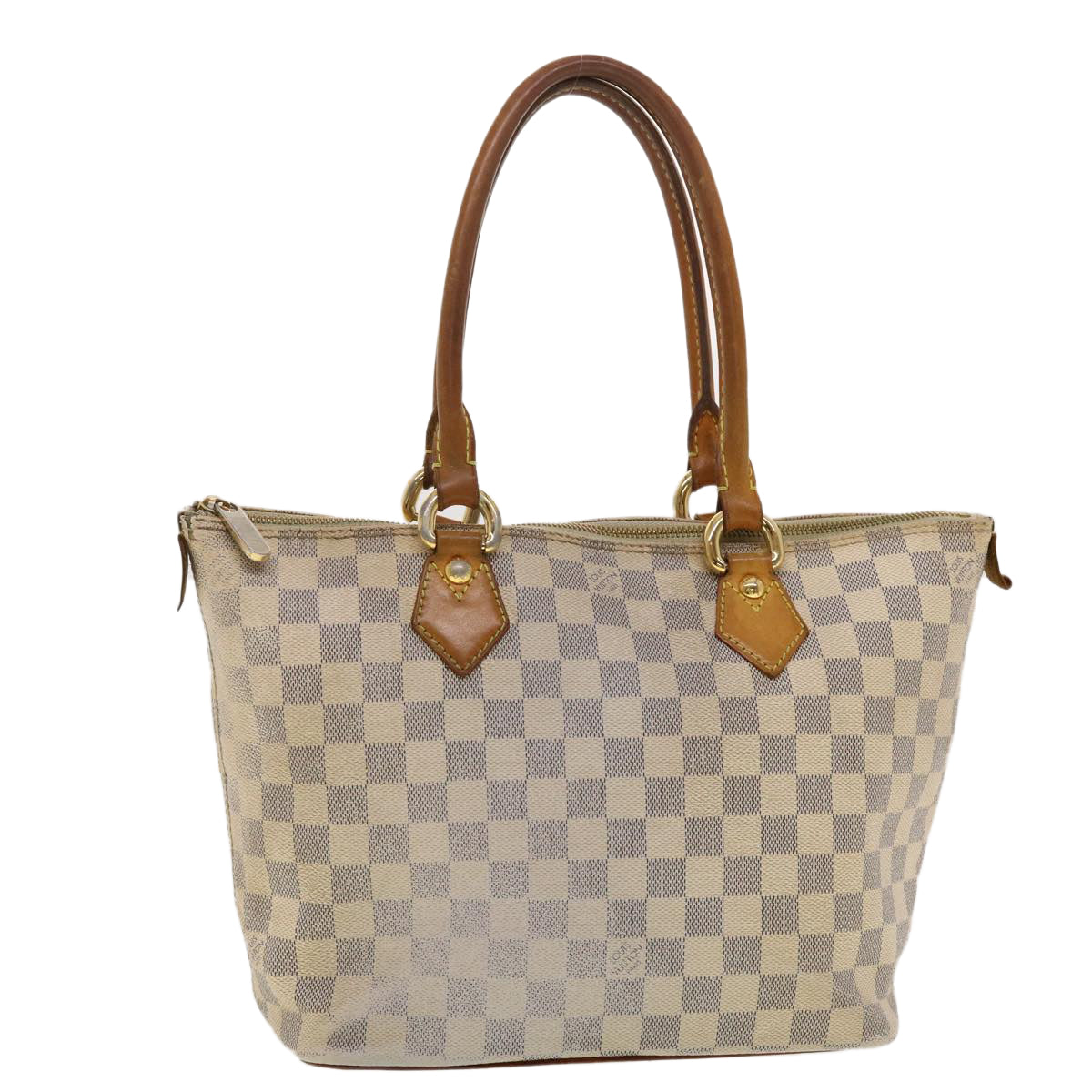 LOUIS VUITTON Damier Azur Saleya PM Tote Bag N51186 LV Auth hs1017