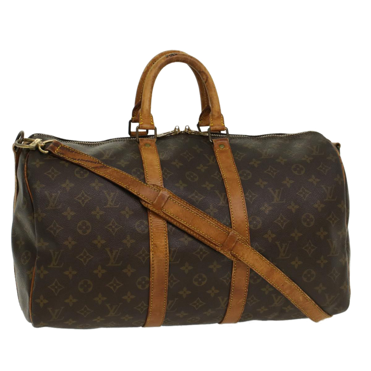 LOUIS VUITTON Monogram Keepall Bandouliere 45 Boston Bag