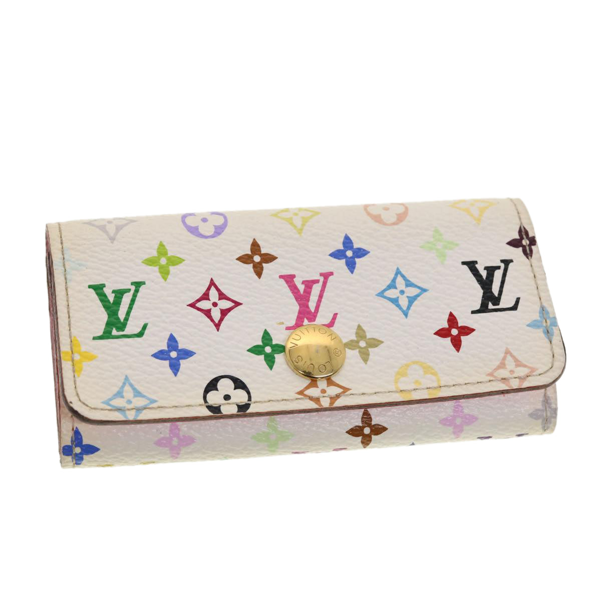 LOUIS VUITTON Multicles Multicolor Canvas 4 Key Holder Black