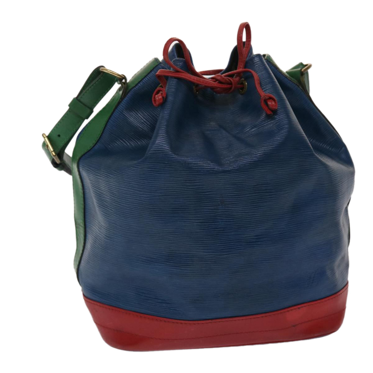 LOUIS VUITTON Epi Tricolor Noe Shoulder Bag Green Blue Red M44084