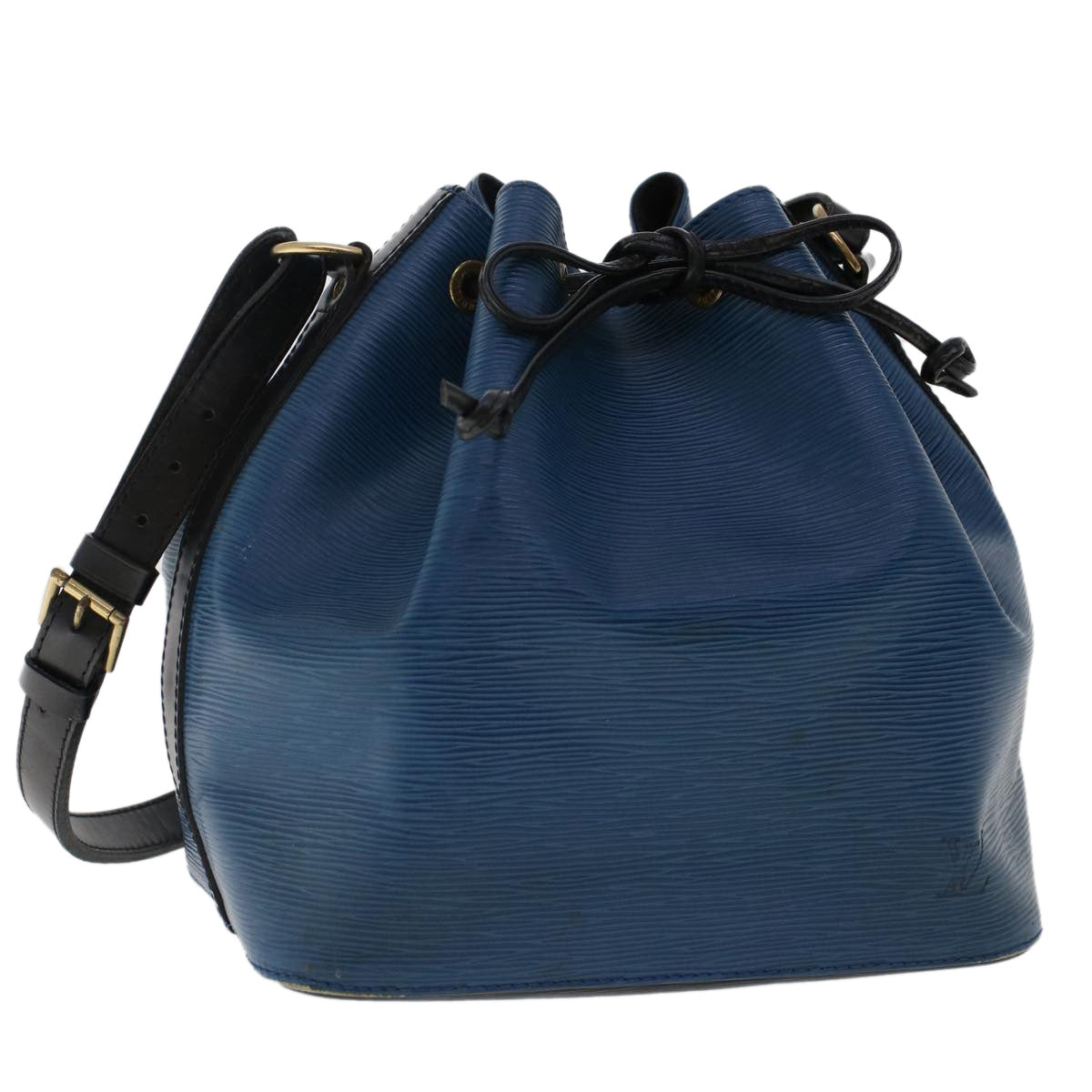 LOUIS VUITTON Epi Petit Noe Shoulder Bag Bicolor Black Blue M44152