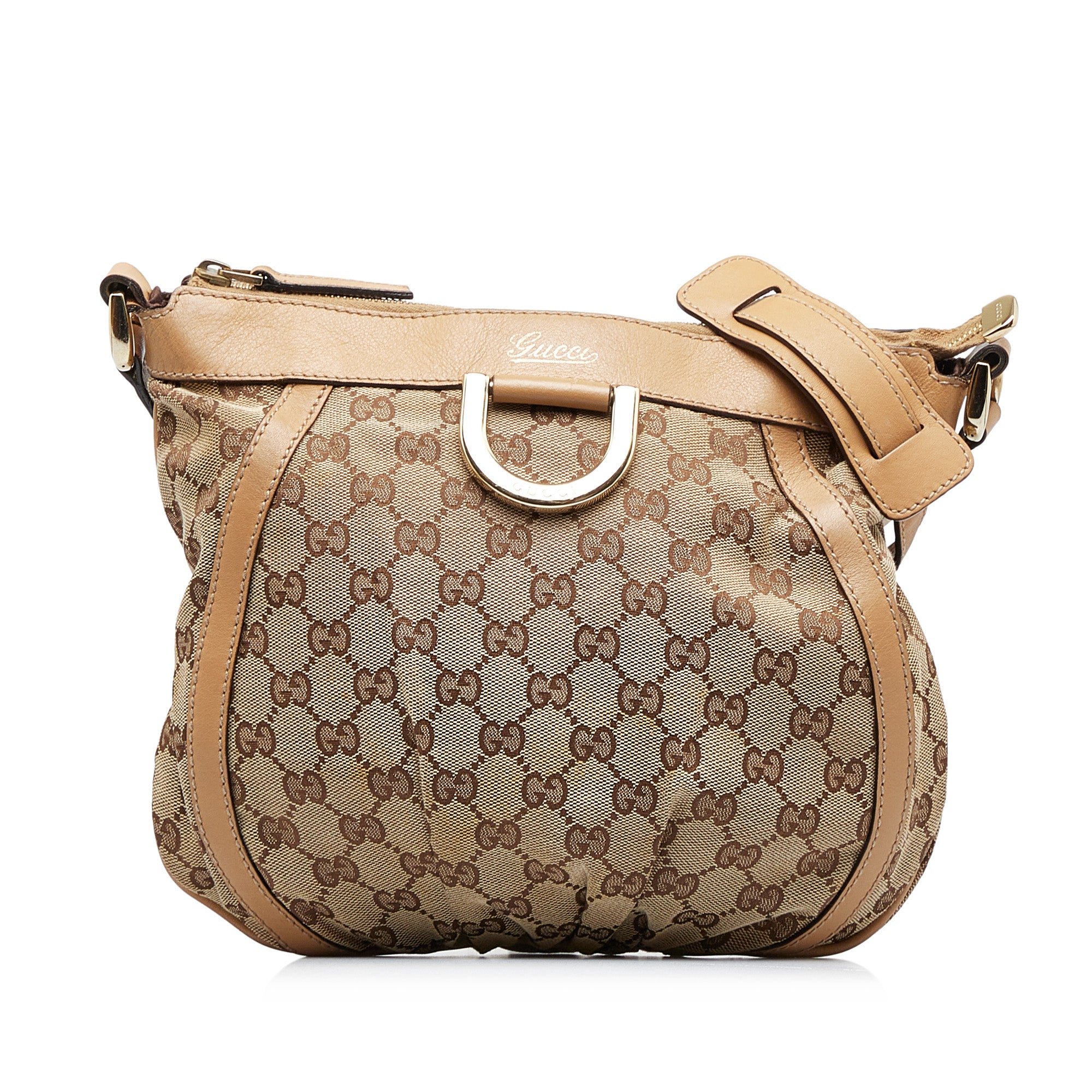 Brown Gucci GG Canvas Abbey D-Ring Handbag