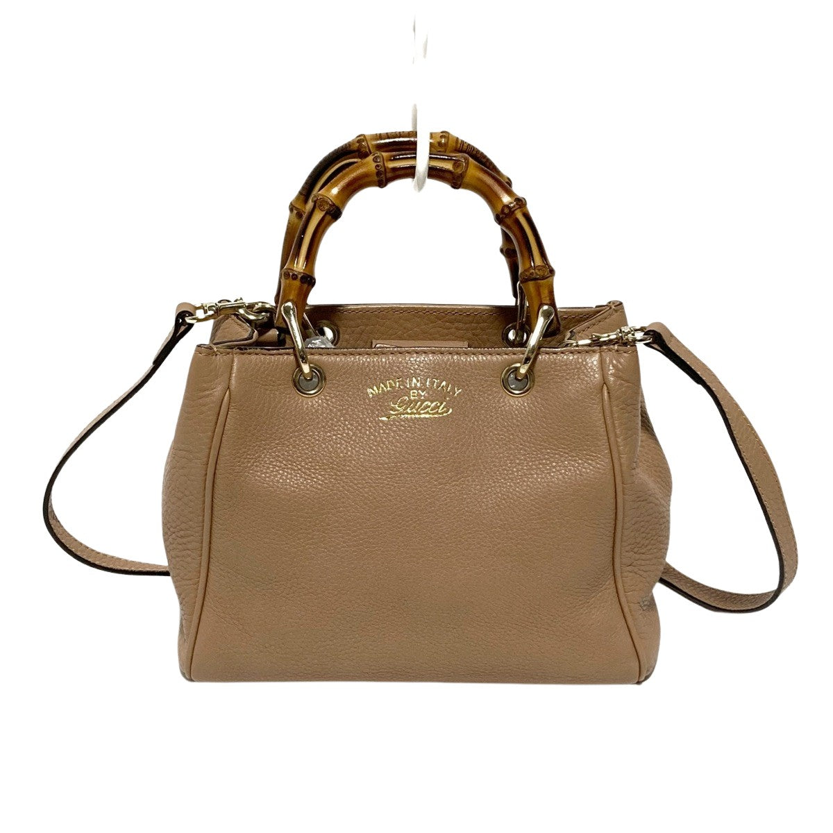 Beige Gucci Small Bamboo Shopper Satchel