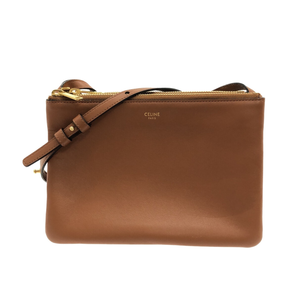 CELINE Trio Bag Shoulder bag Color Brown Leather Ladies branded
