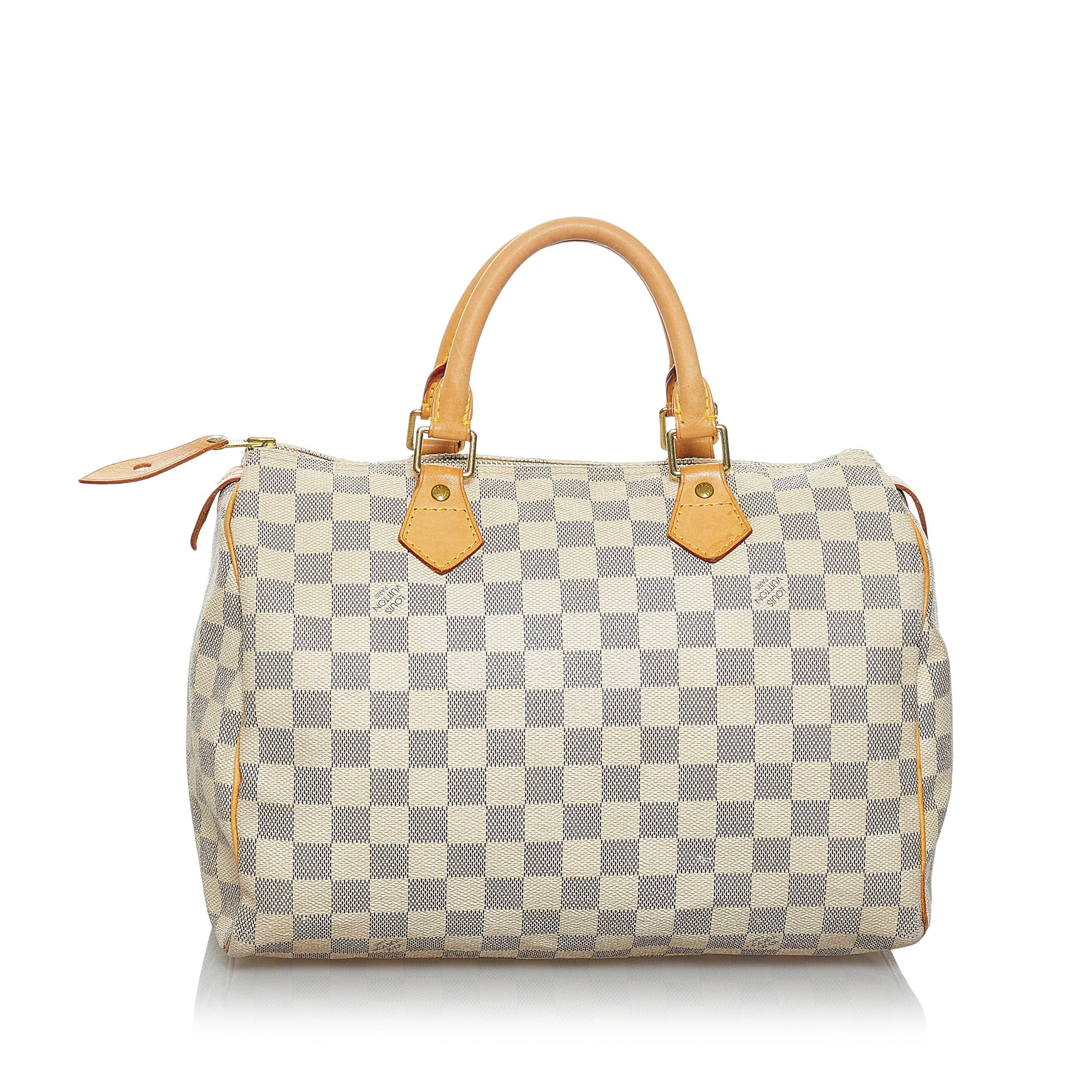 White Louis Vuitton Damier Azur Speedy 30 Boston Bag