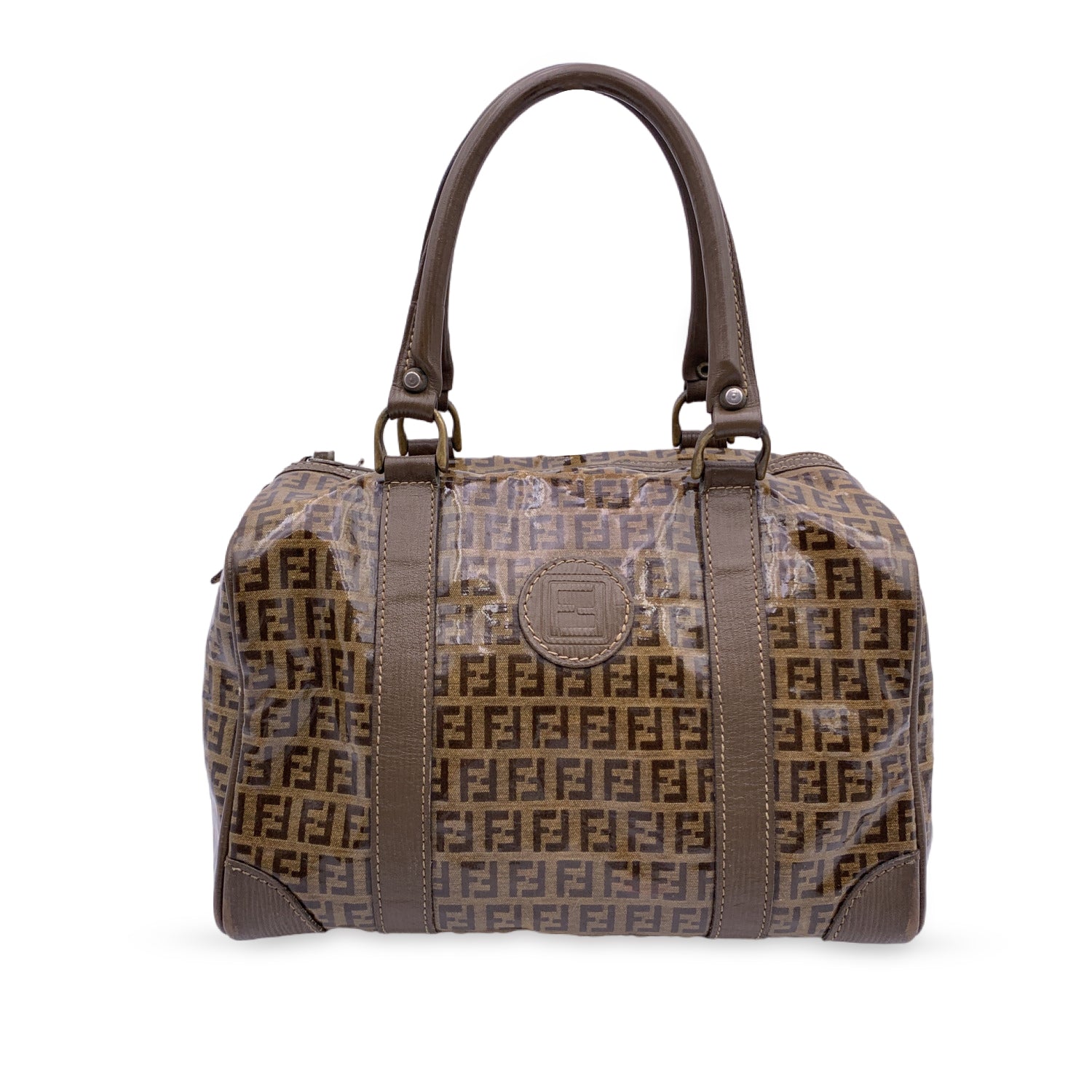 Fendi Zucca Medium Boston Bag - Brown Handle Bags, Handbags