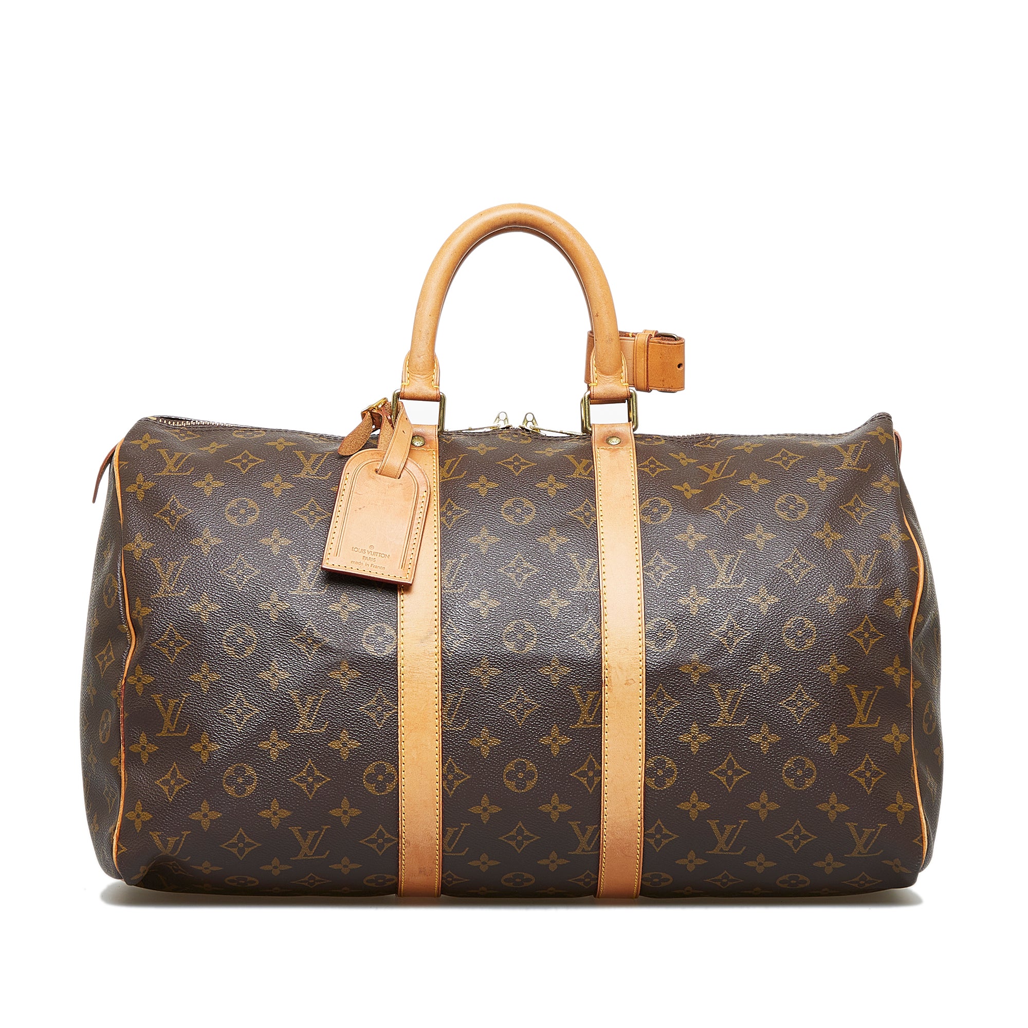 Louis Vuitton Keepall 45 Monogram Canvas Travel Bag Brown