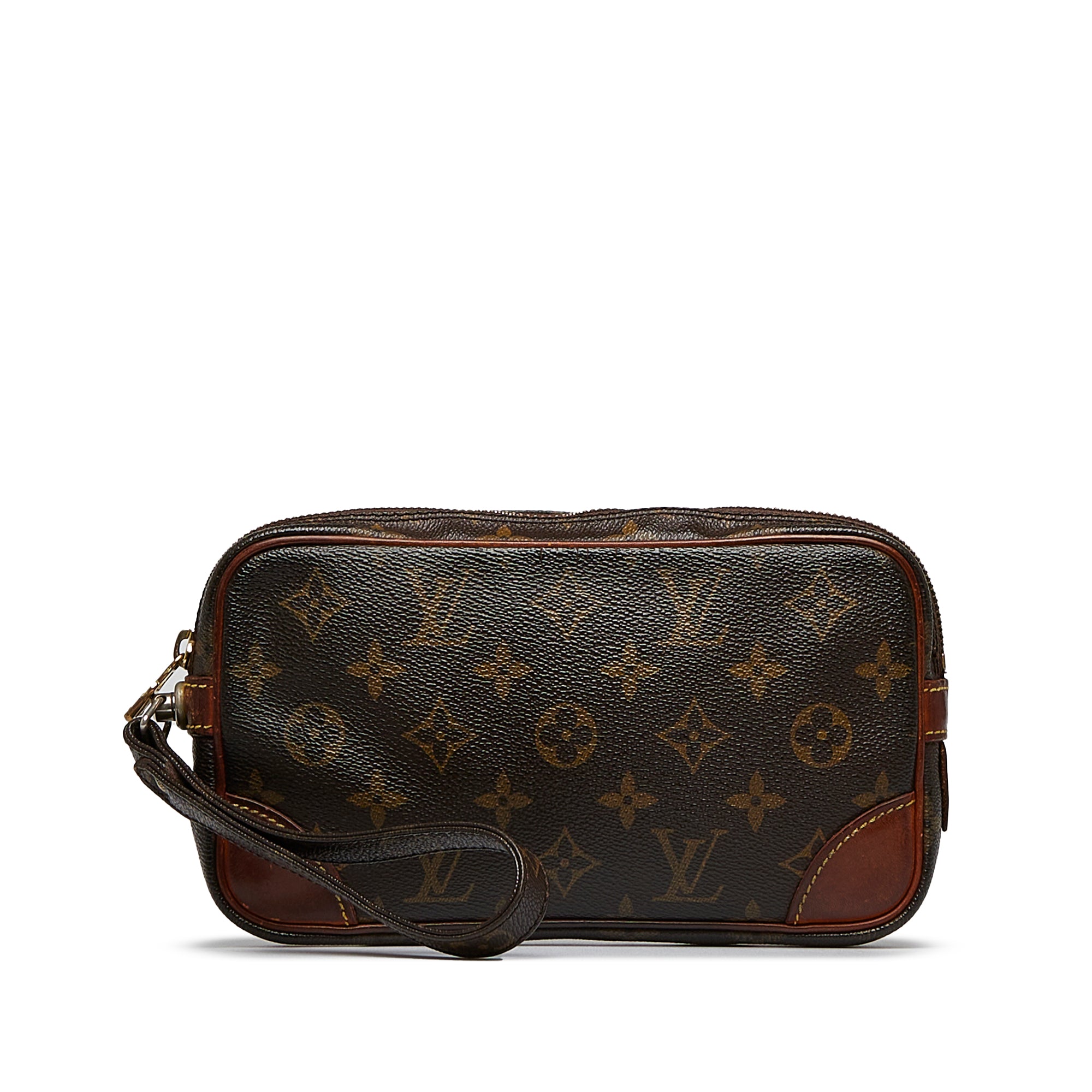 Brown Louis Vuitton Monogram Marly Dragonne PM Clutch Bag