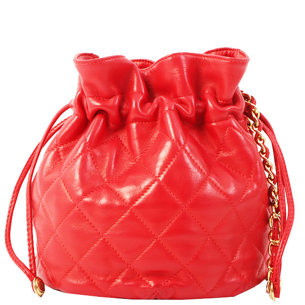 Vintage Chanel Mini Drawstring Quilted Bucket Bag