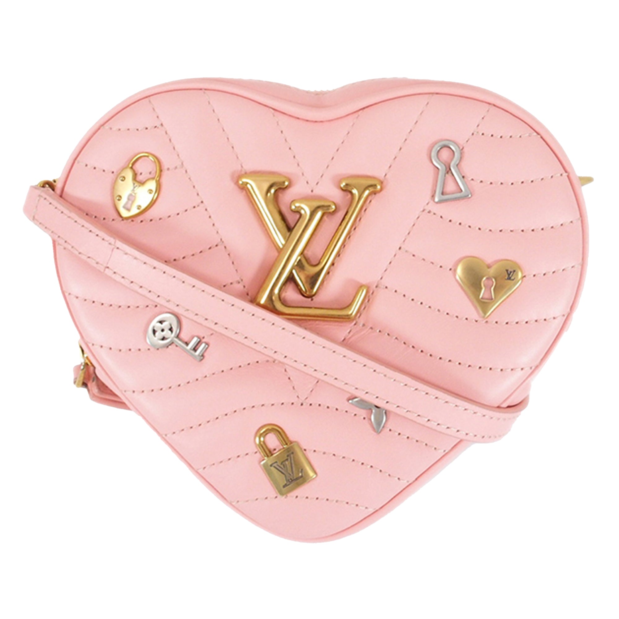 LOUIS VUITTON Love Lock New Wave Long Leather Wallet Pink - 10% Off