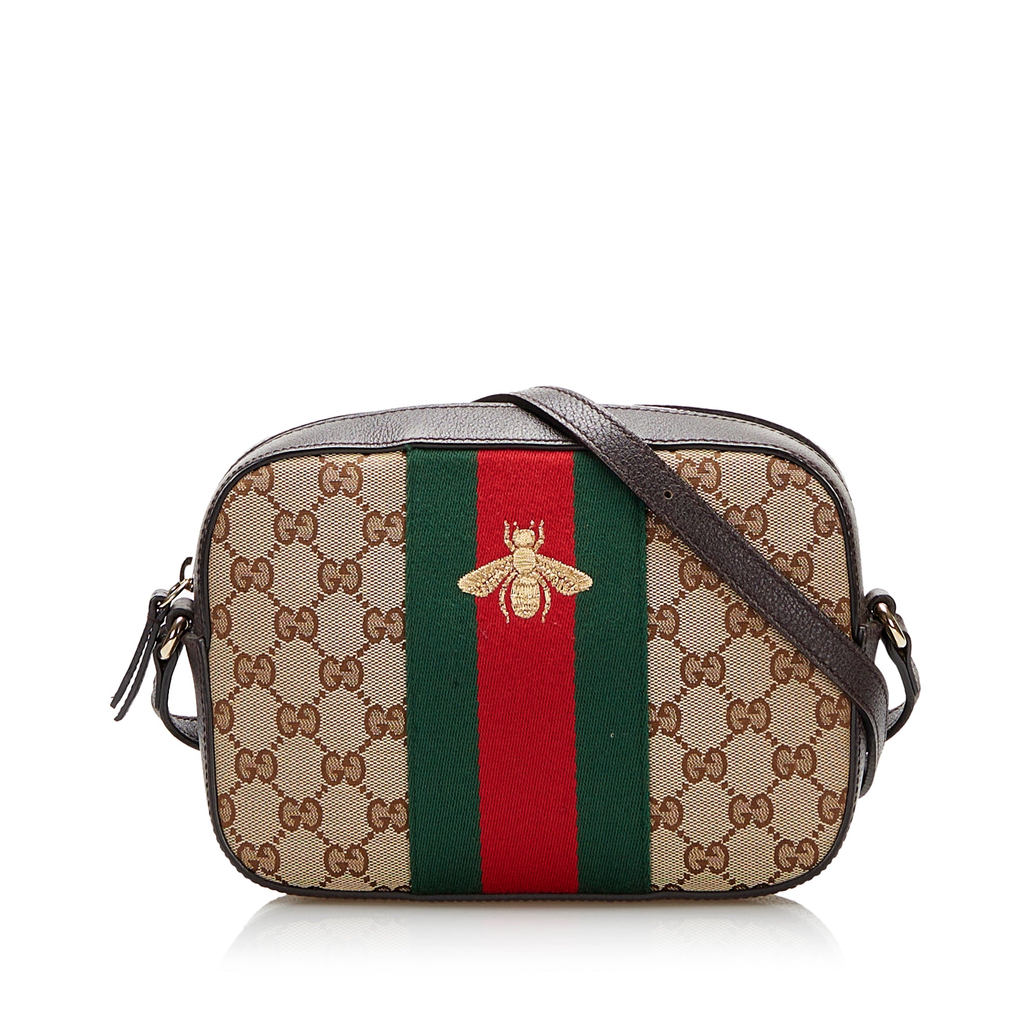 Gucci Webby Bee Metallic Crossbody Bag