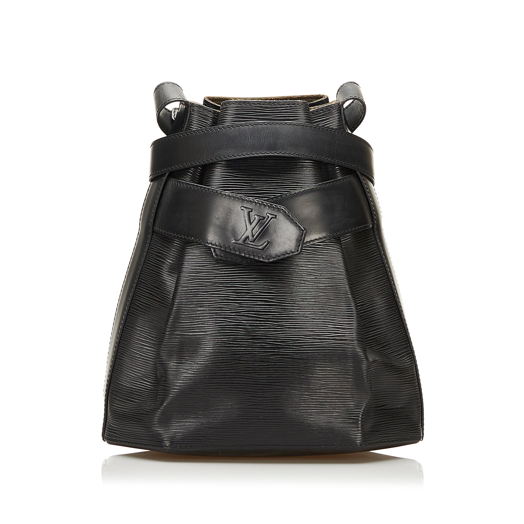 Louis Vuitton Black EPI Sac d'Epaule GM Bucket Bag w/ Pouch