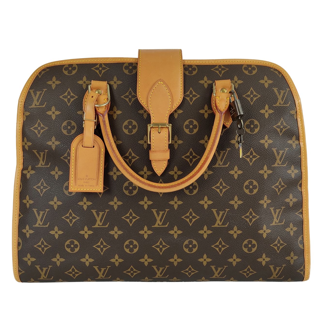 Louis Vuitton White/Brown Leather and Monogram Canvas Rivoli