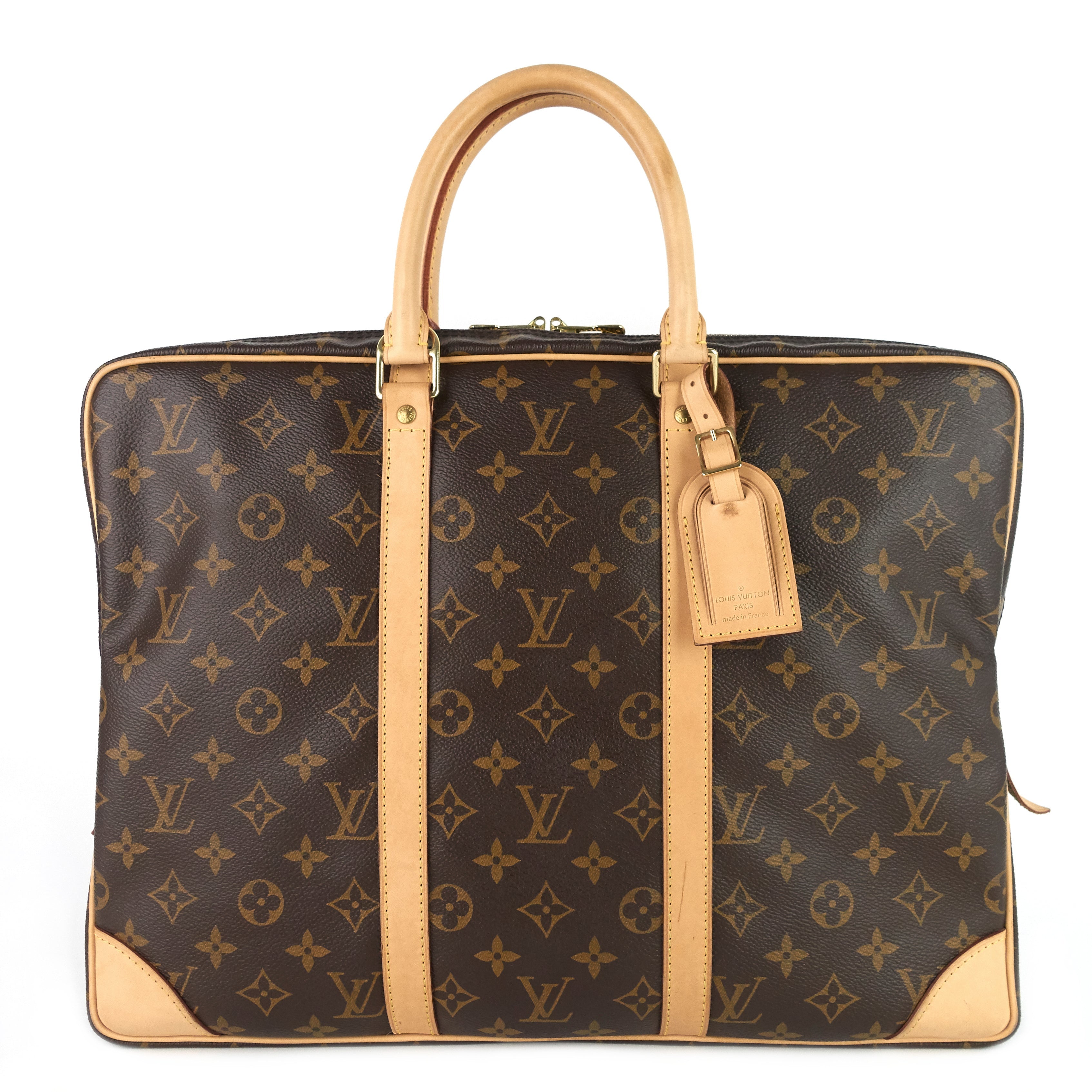 LOUIS VUITTON Porte Documents Voyage Monogram Canvas Briefcase Brown