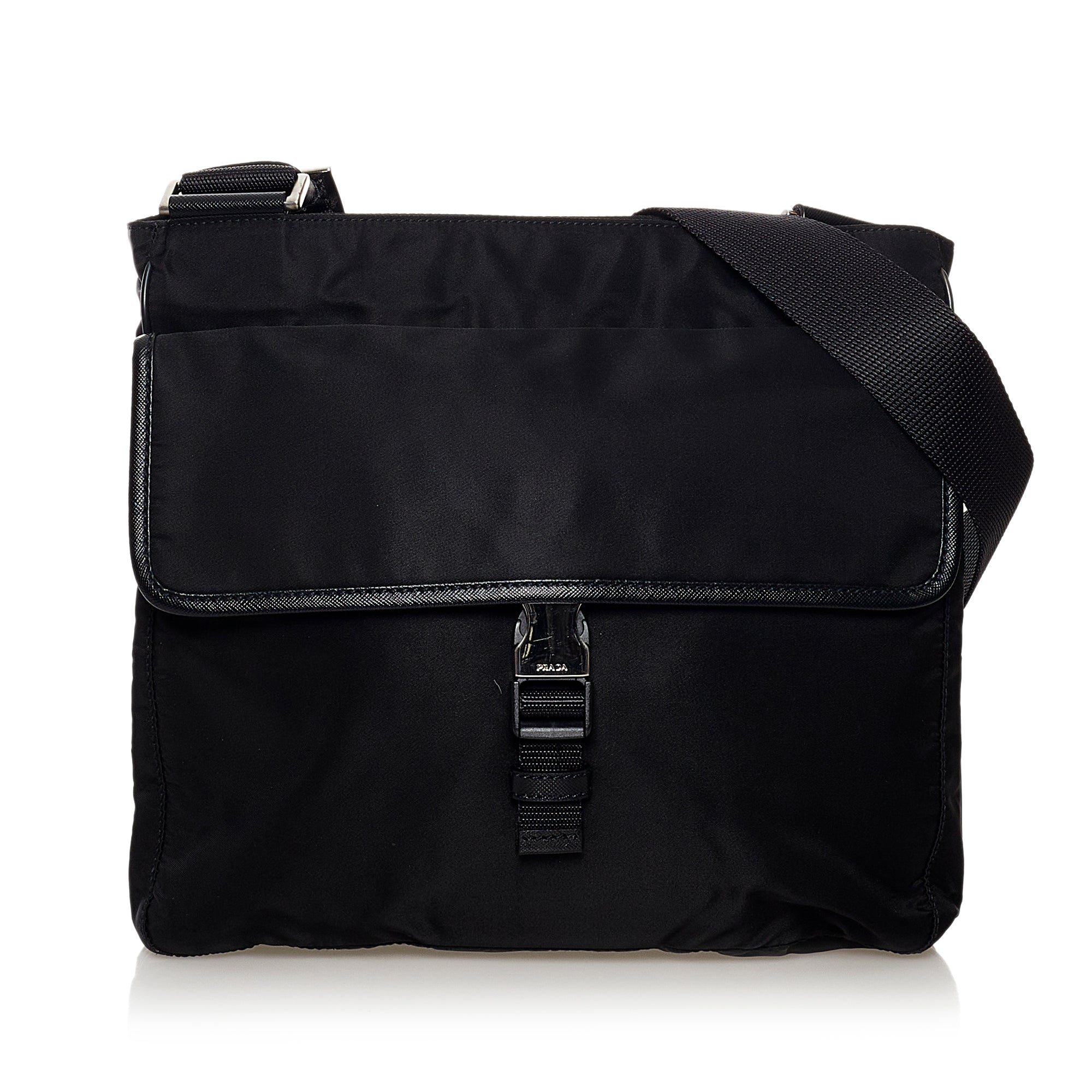 Prada Buckle Nylon Cross-body Bag in Black for Men