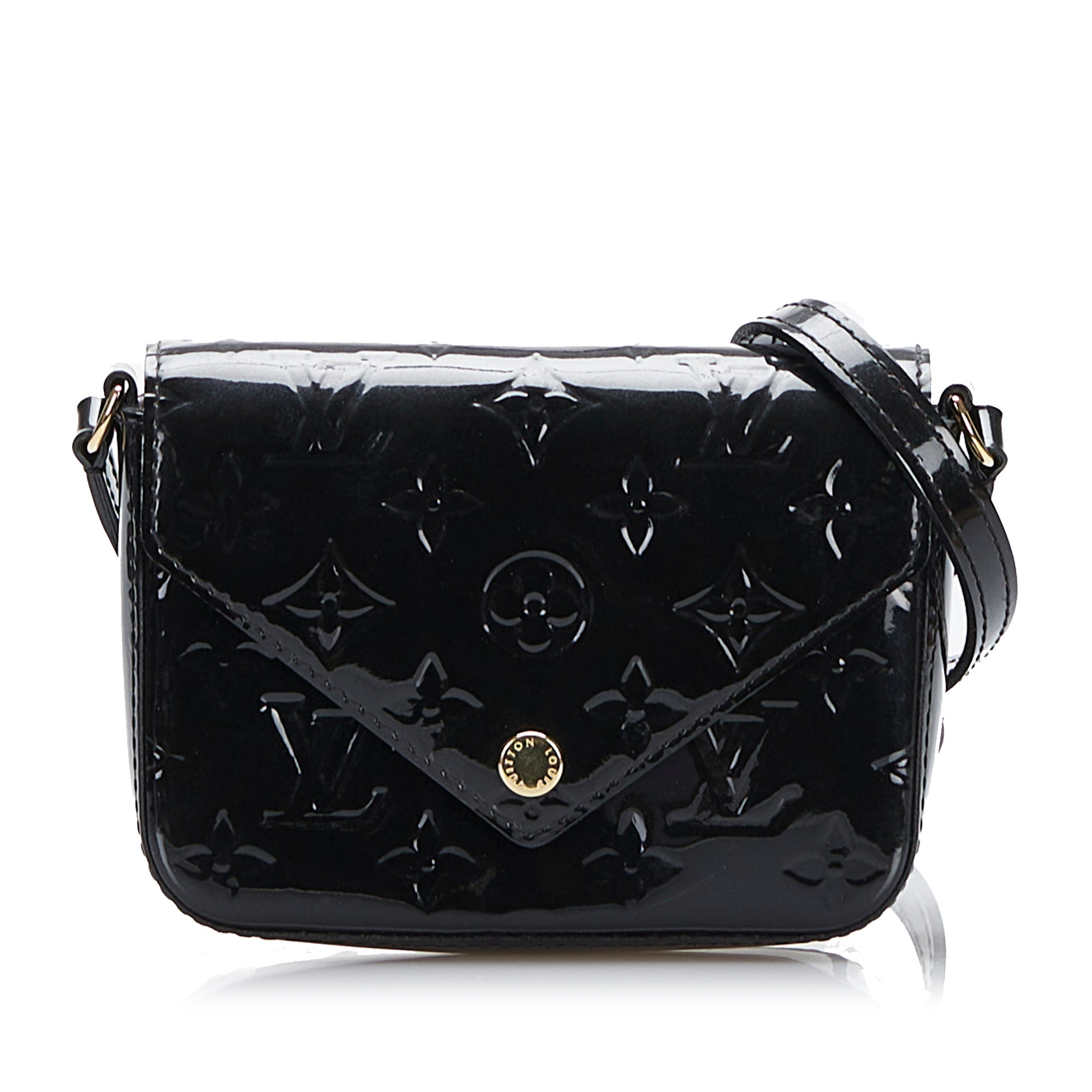 Louis Vuitton Mini Sac Lucie Black Vernis Leather Cross Body Bag