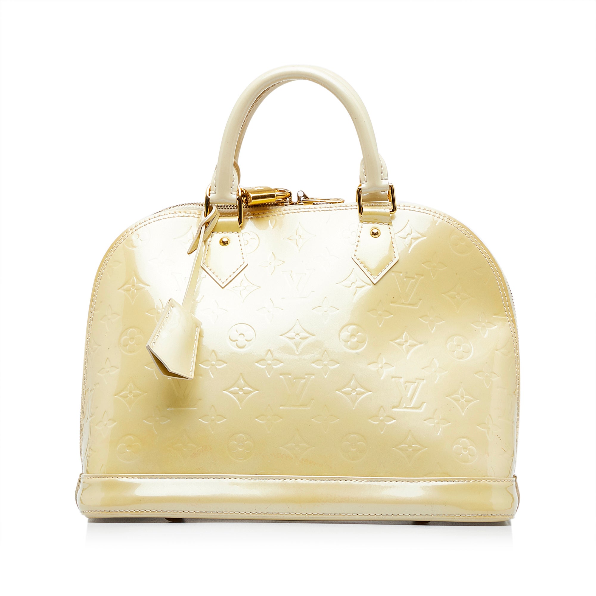 Louis Vuitton Yellow Vernis Monogram Alma BB Bag