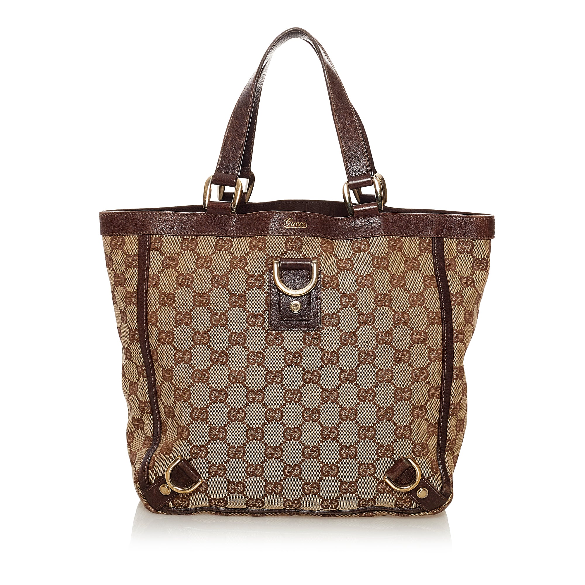 Gucci GG Canvas Abbey D-Ring Tote Bag Brown
