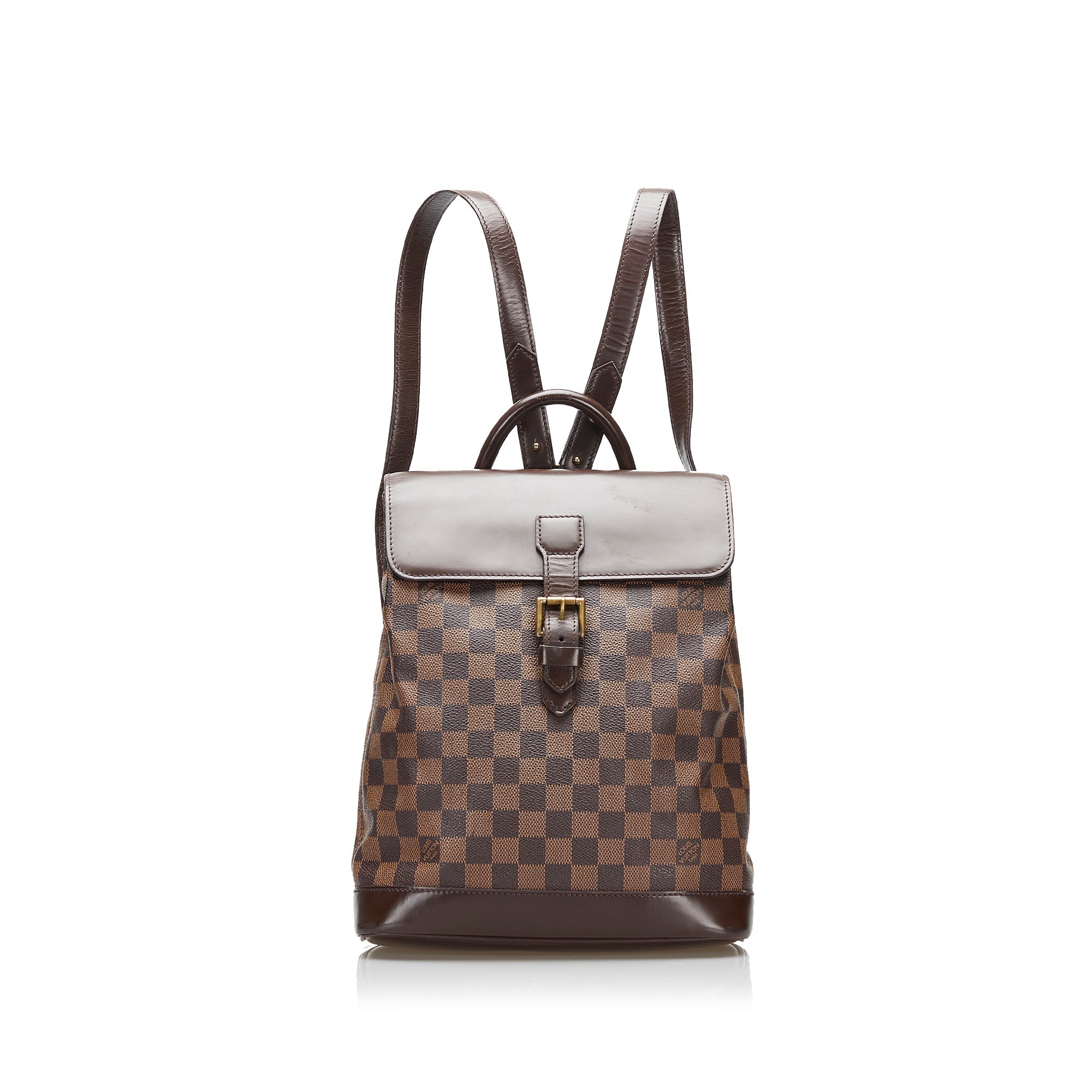 Louis Vuitton backpack in ebene damier canvas and brown leather