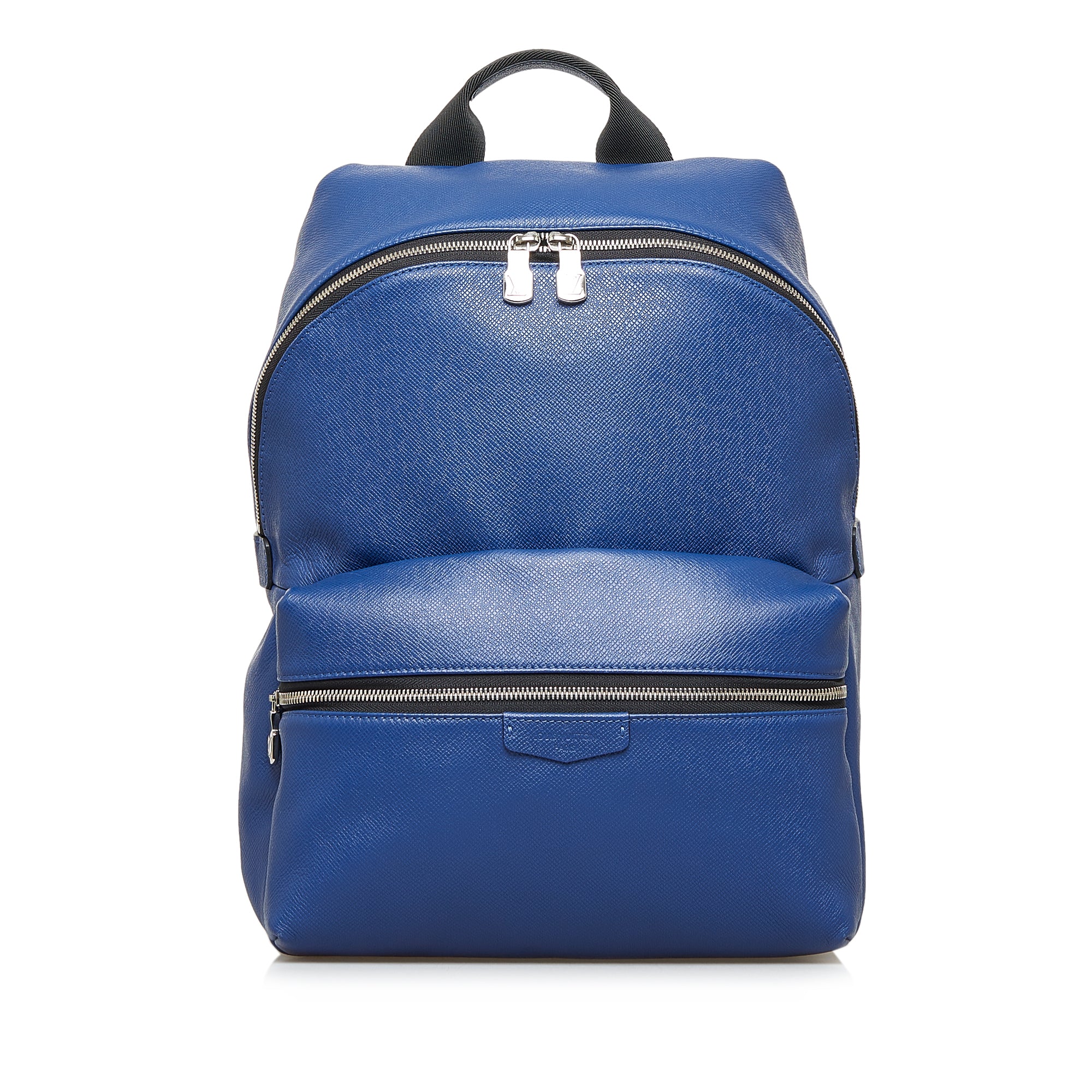 LOUIS VUITTON Blue Monogram Coated Canvas & Taiga Leather Discovery  Backpack PM