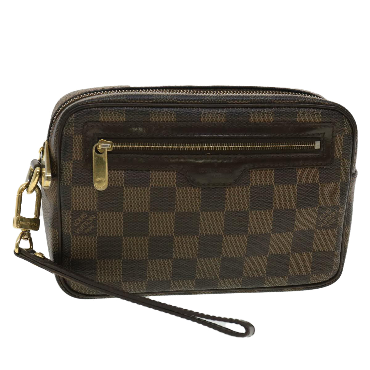 LOUIS VUITTON Damier Ebene Wristlet Pouch Clutch